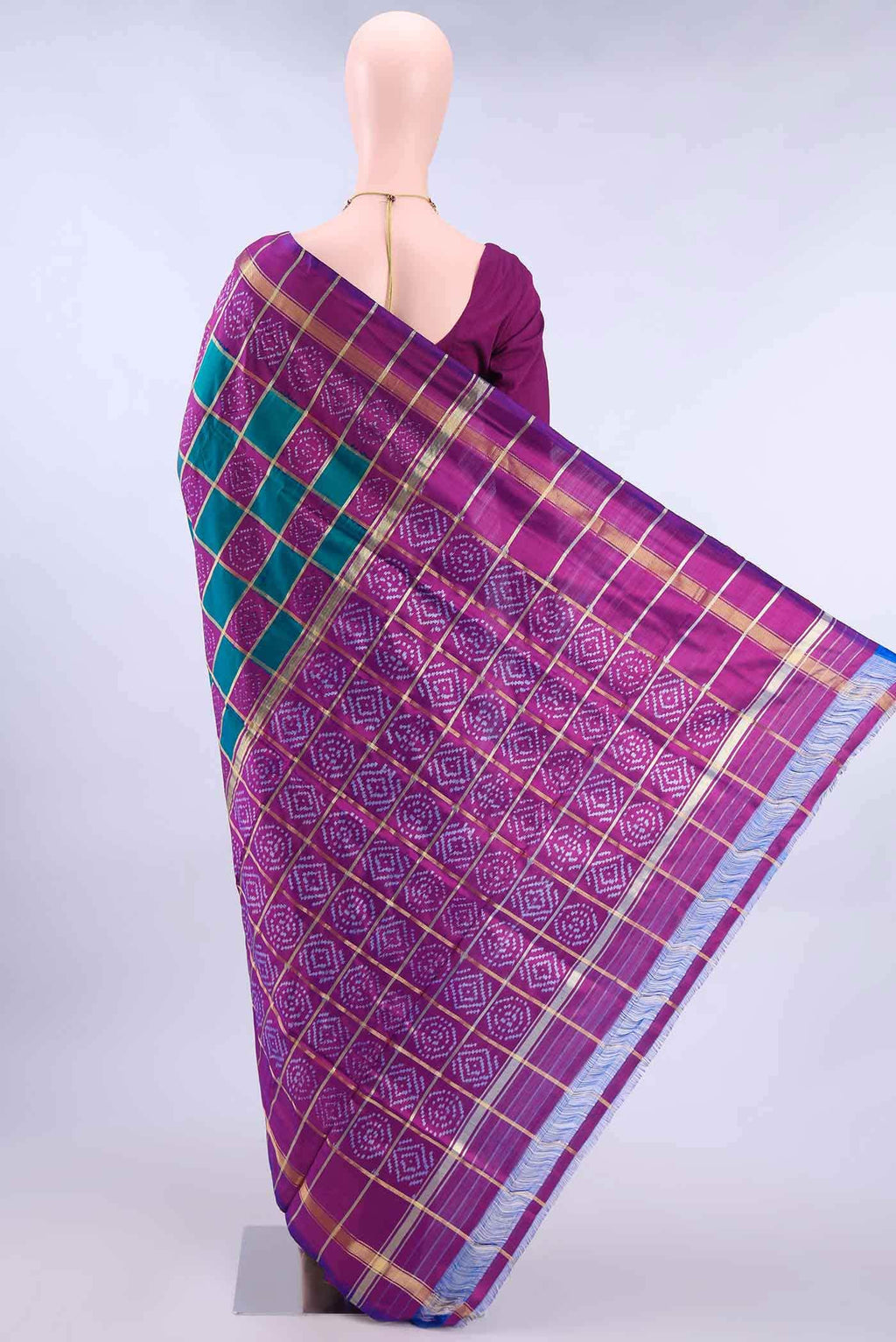 multi Dual Tone Pochampally Silk Saree
