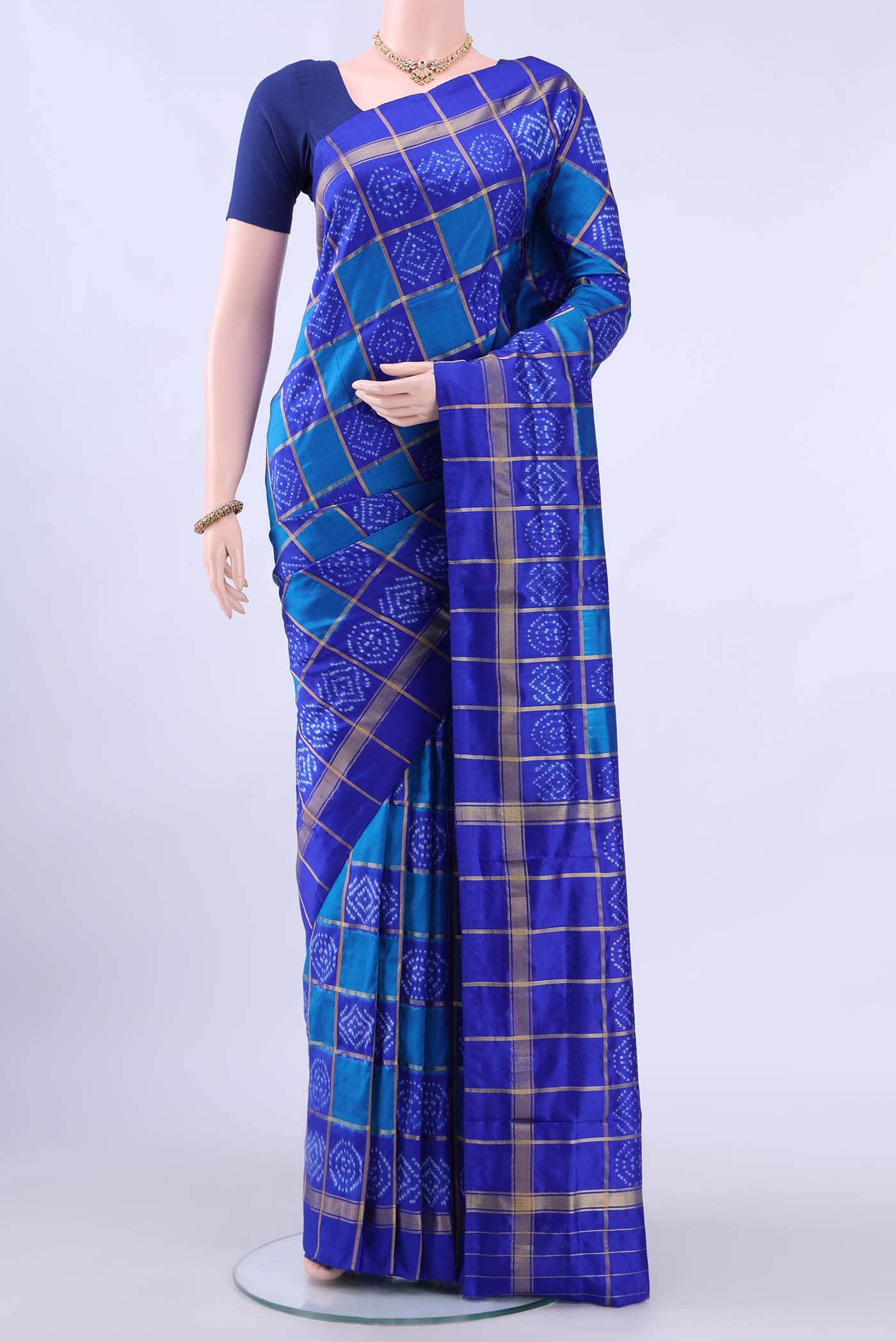 Blue Pochampally Silk Saree