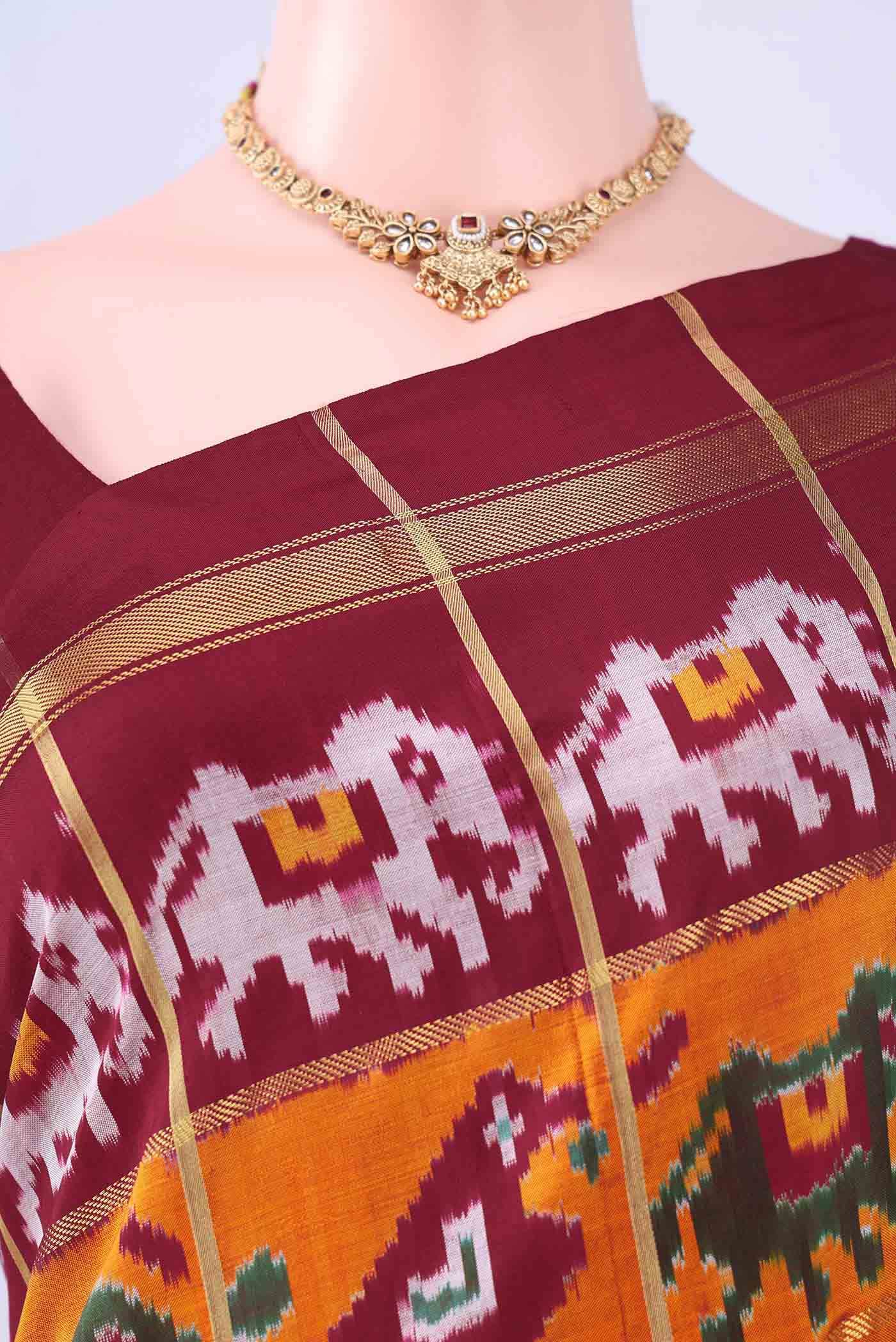 multi Dual Tone Pochampally Silk Saree