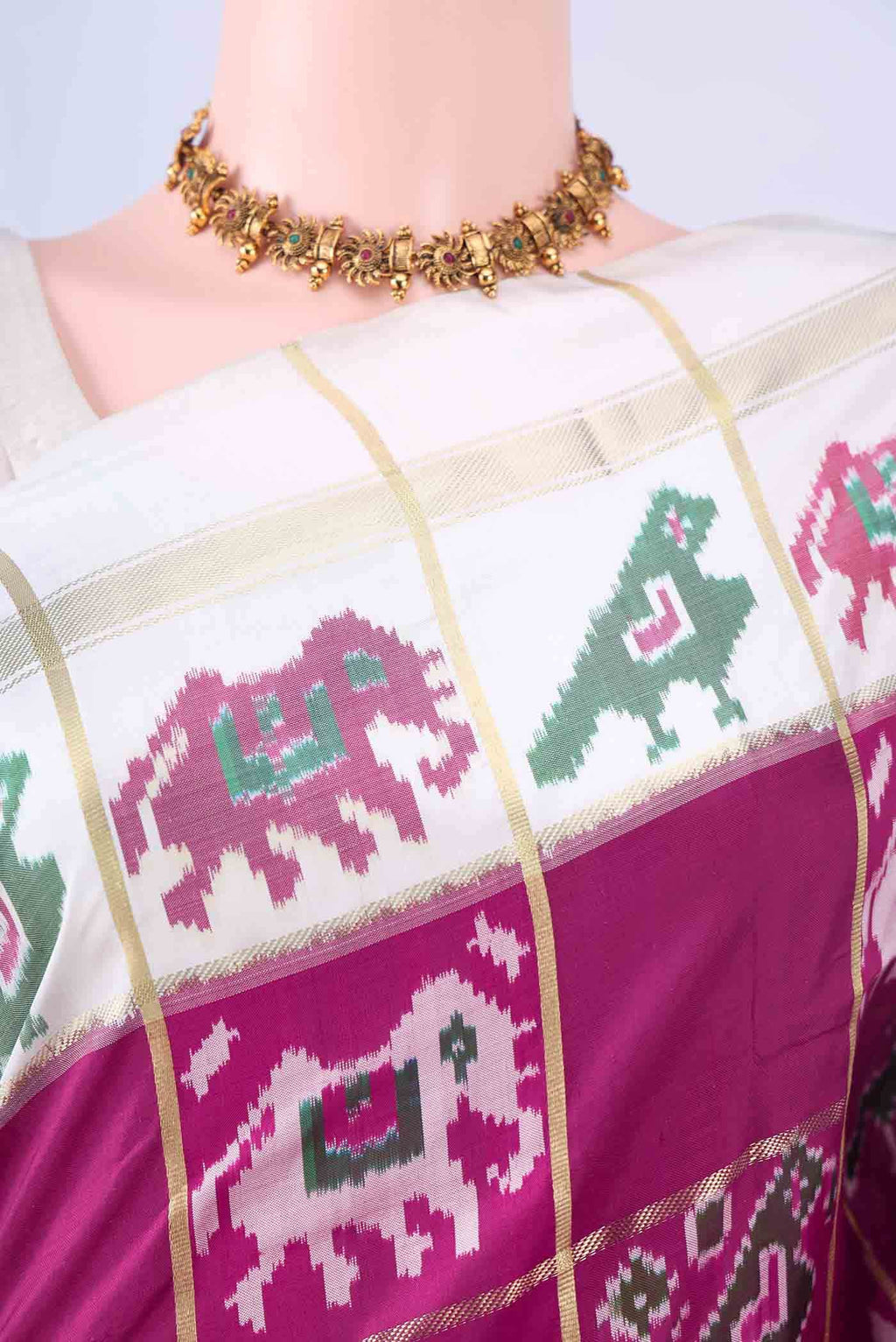 Dark Pink Pochampally Silk Saree