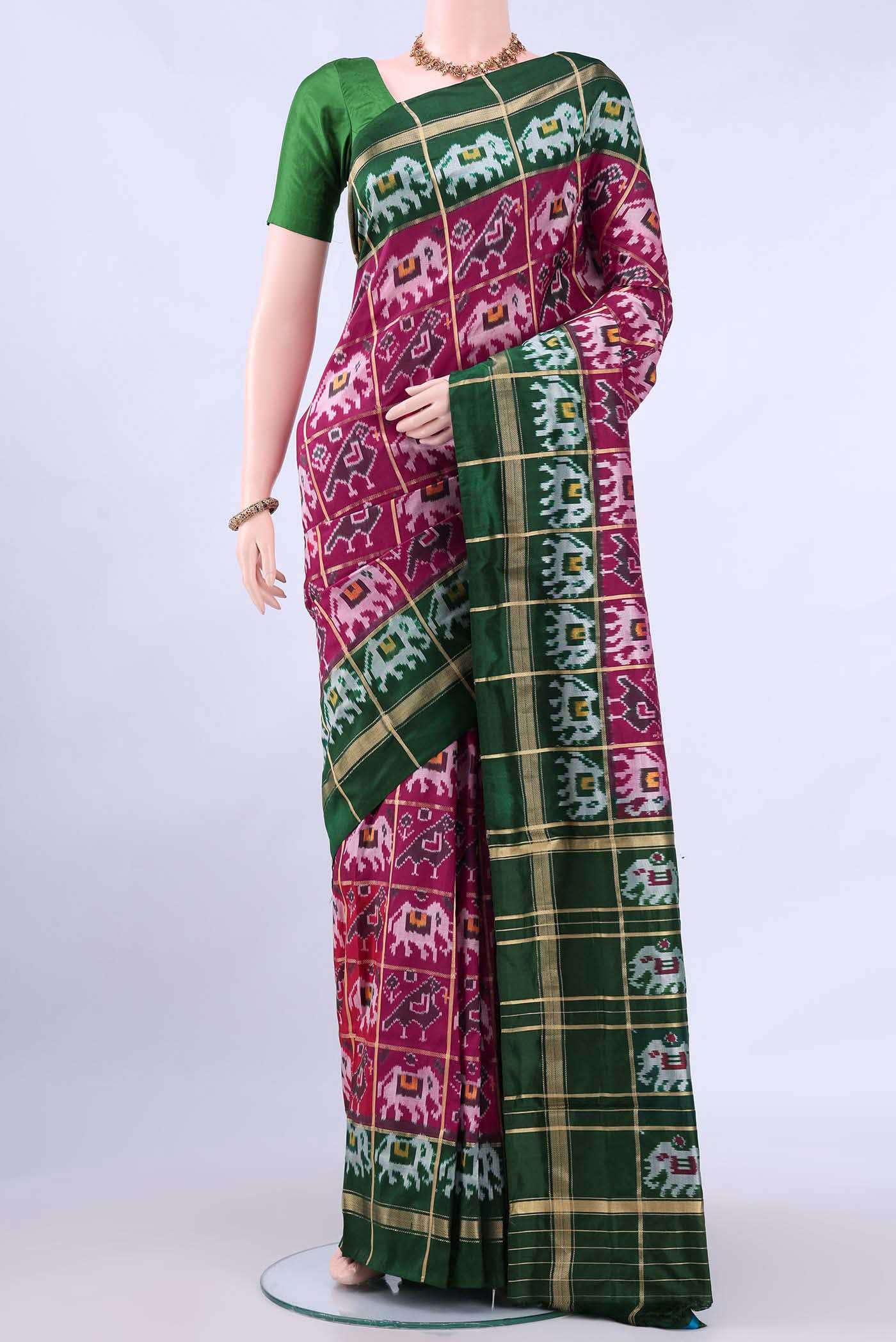 Rani Pink Pochampally Silk Saree