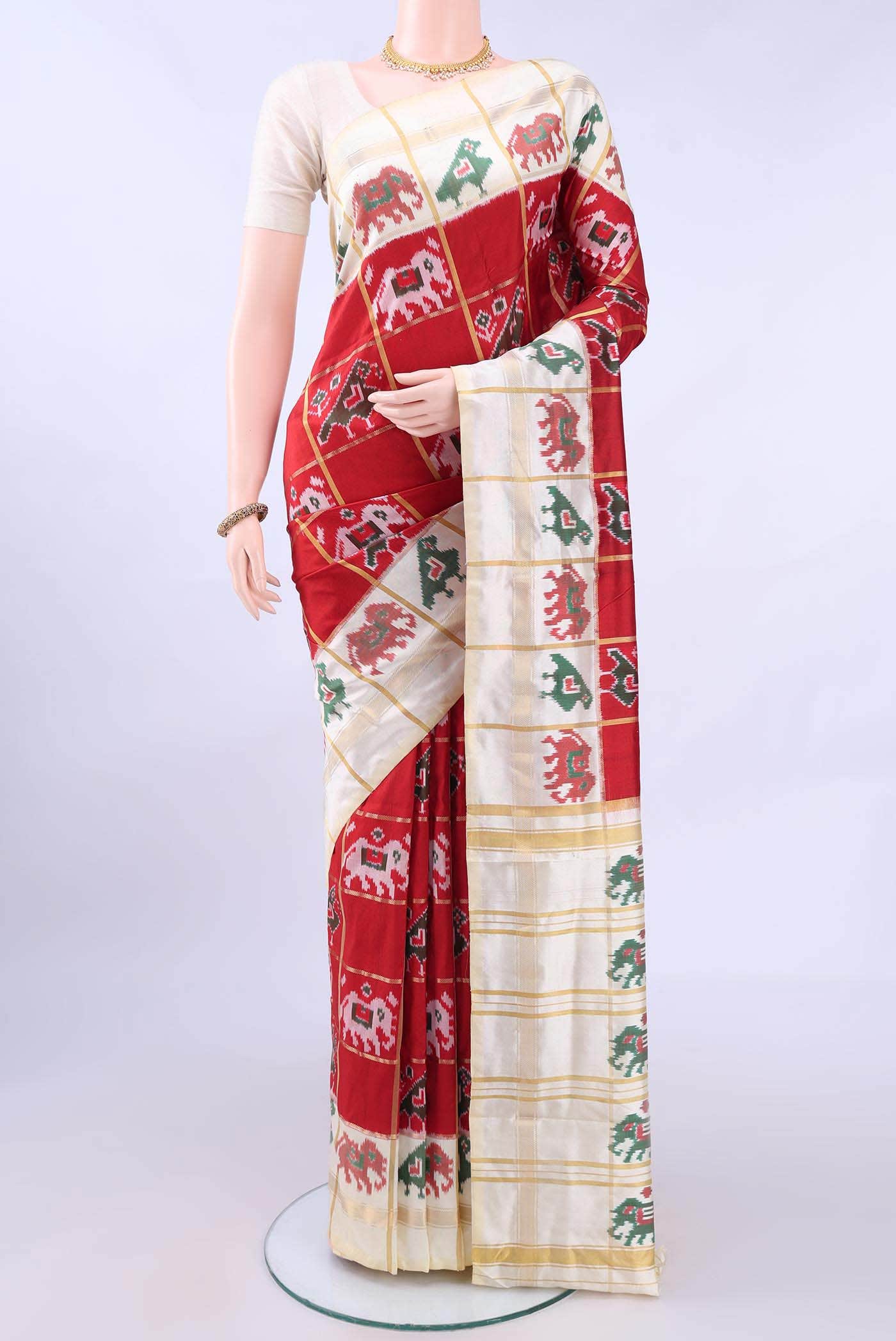 multi Dual Tone Pochampally Silk Saree