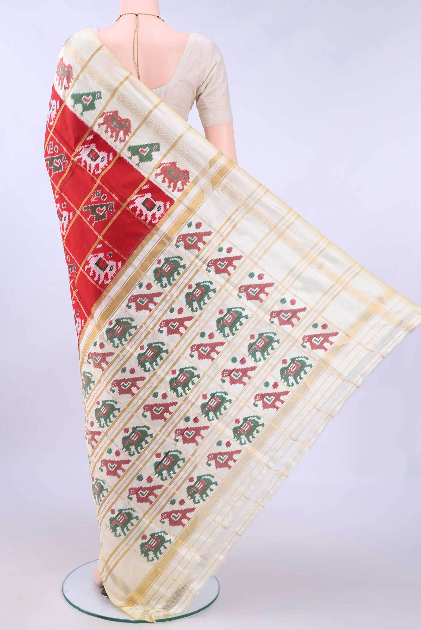 multi Dual Tone Pochampally Silk Saree