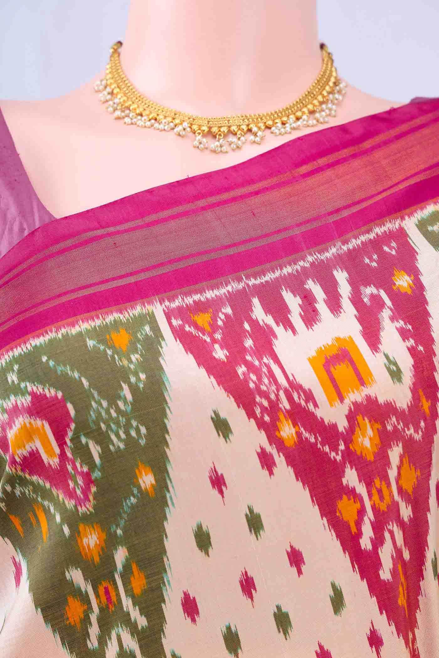 multi Dual Tone Pochampally Silk Saree