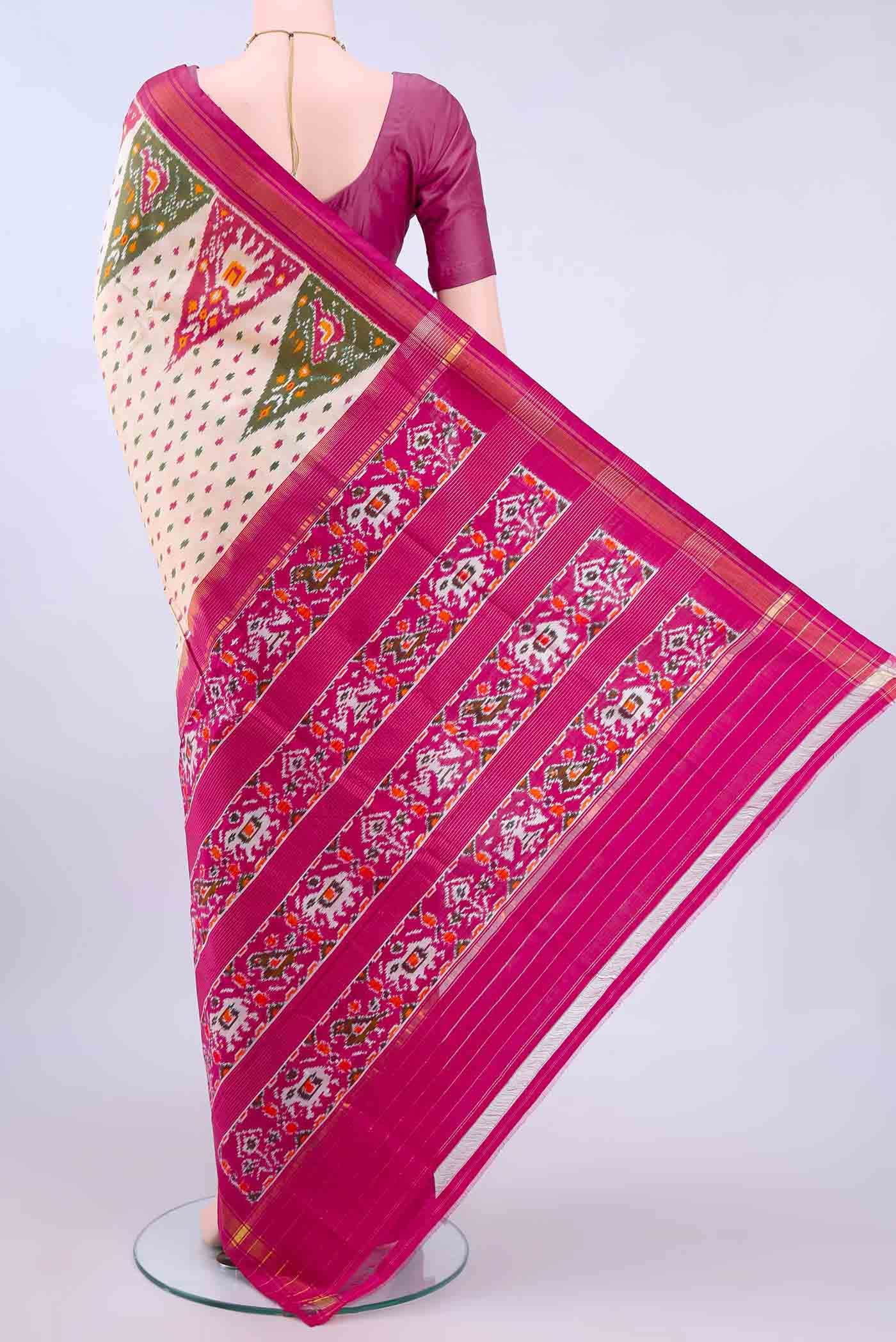 multi Dual Tone Pochampally Silk Saree