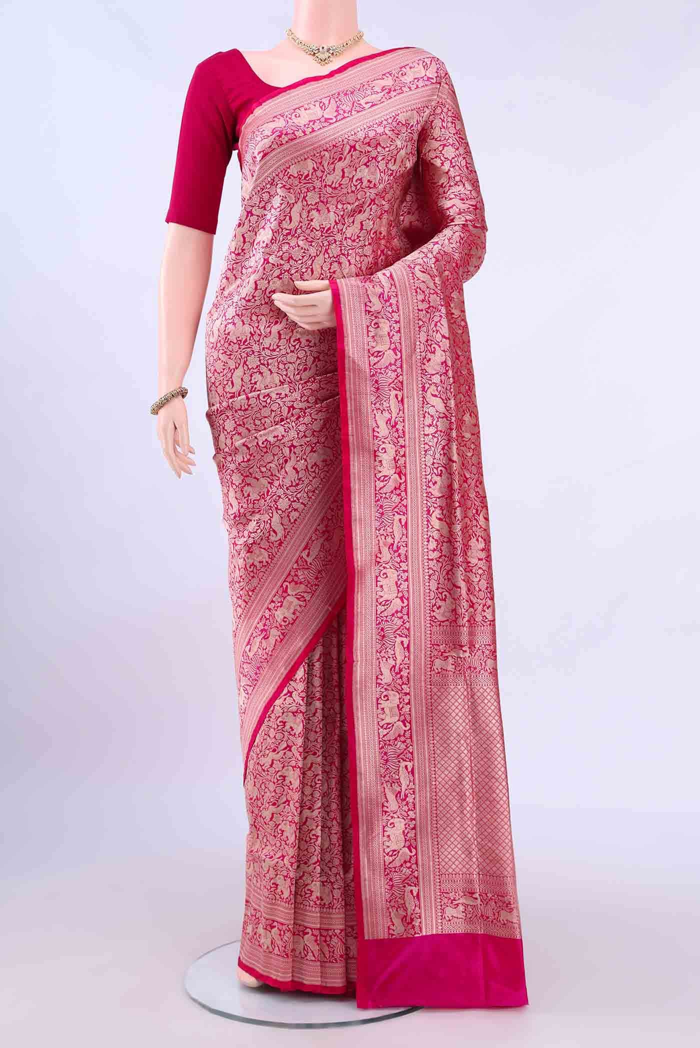 Pink Banarasi Silk Saree