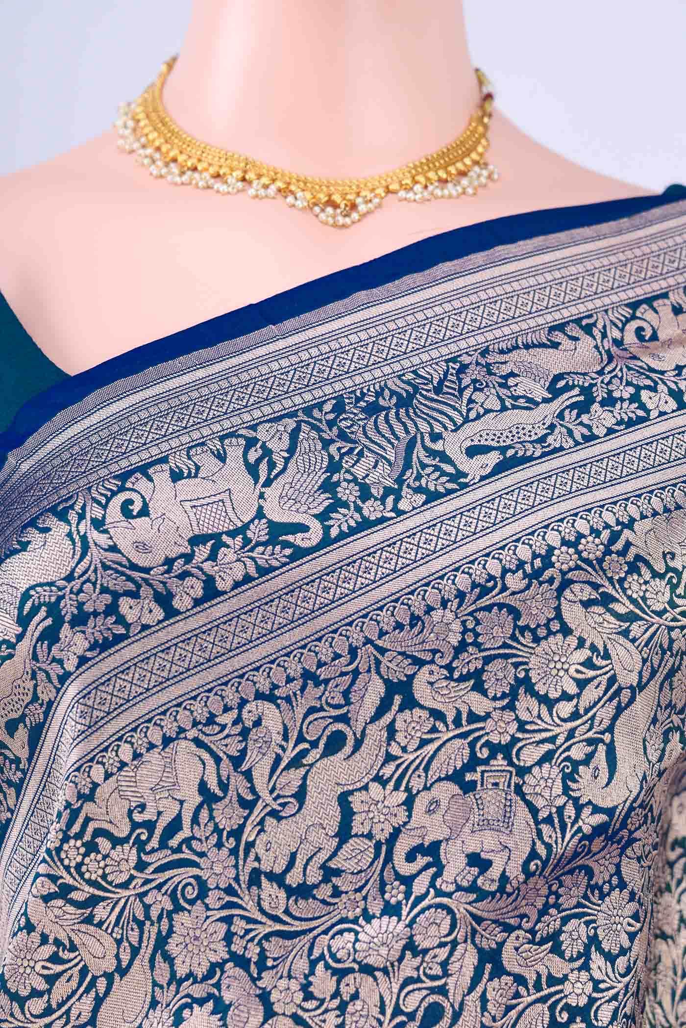 Royal Blue Banarasi Silk Saree