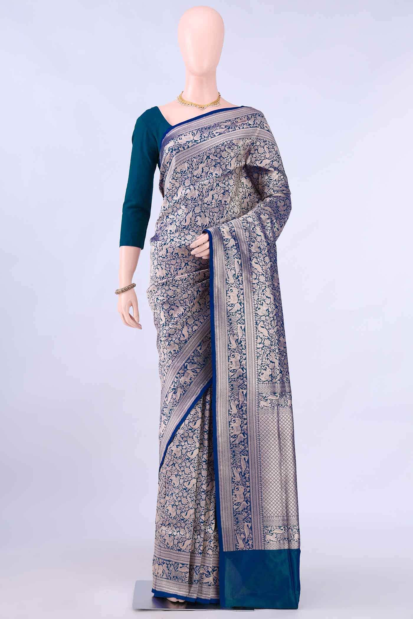 Royal Blue Banarasi Silk Saree