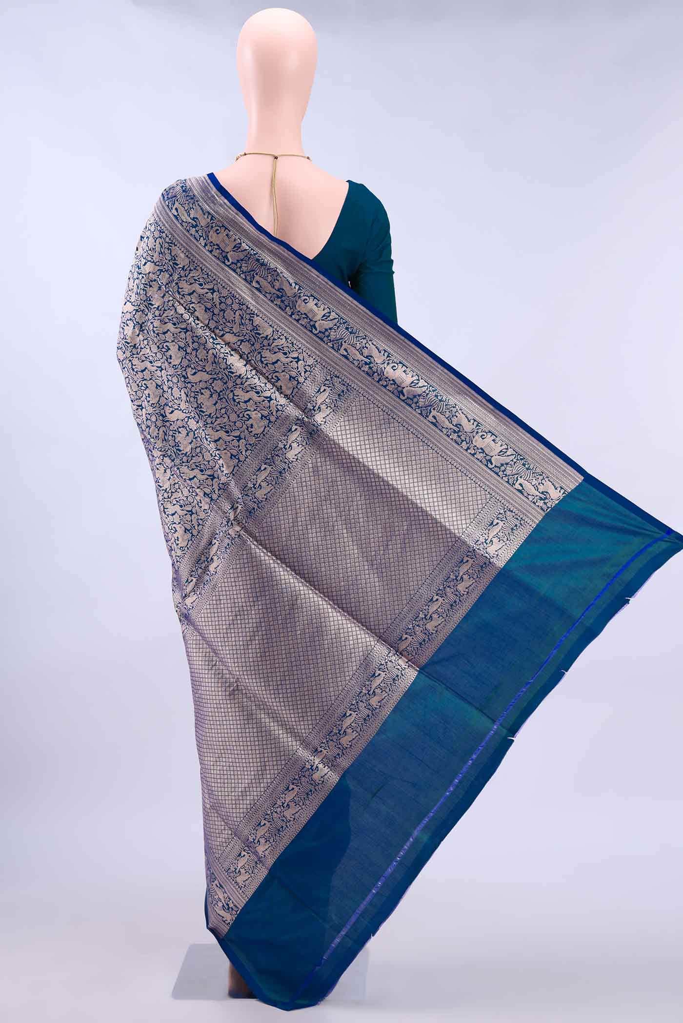 Royal Blue Banarasi Silk Saree