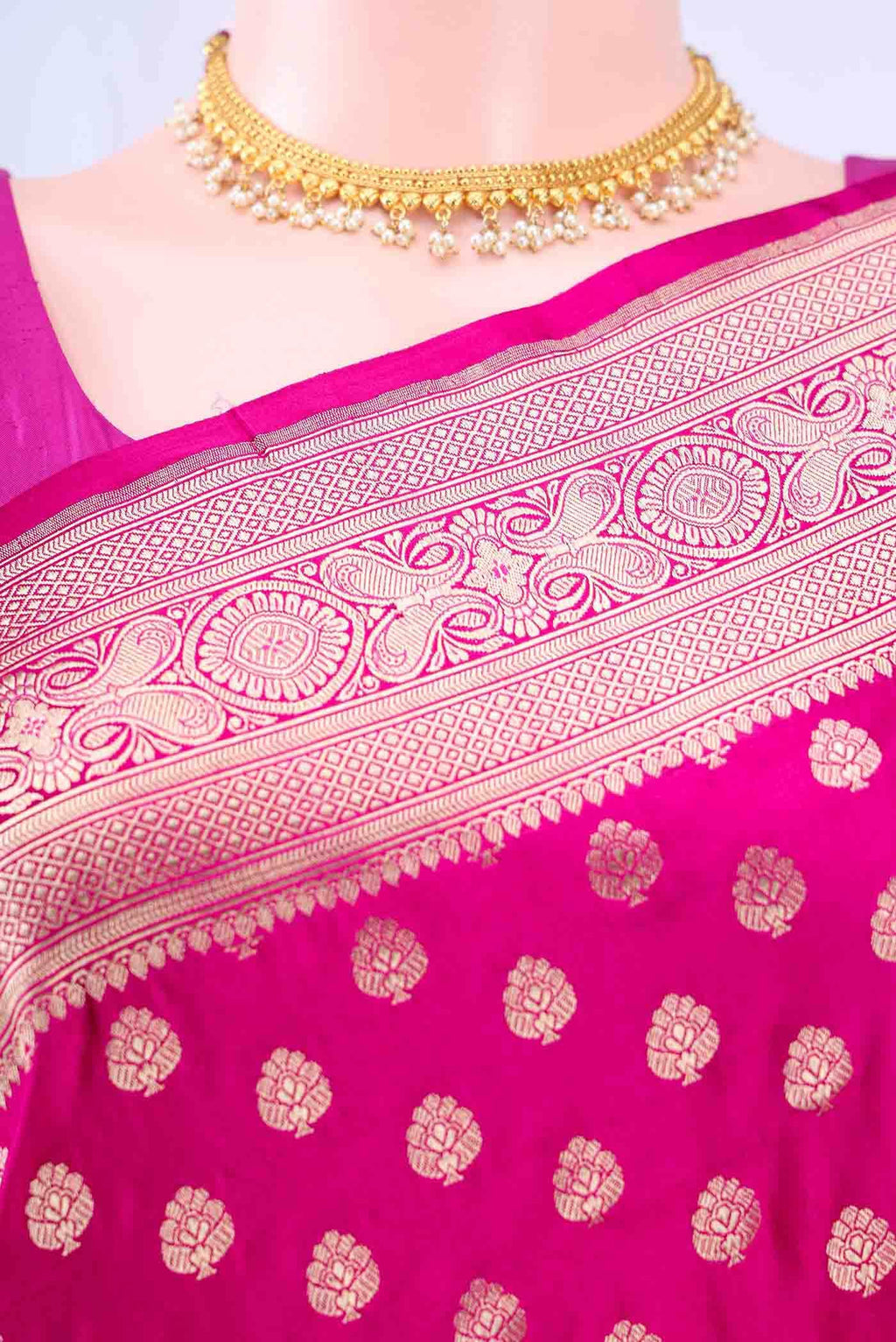 Pink Banarasi Silk Saree