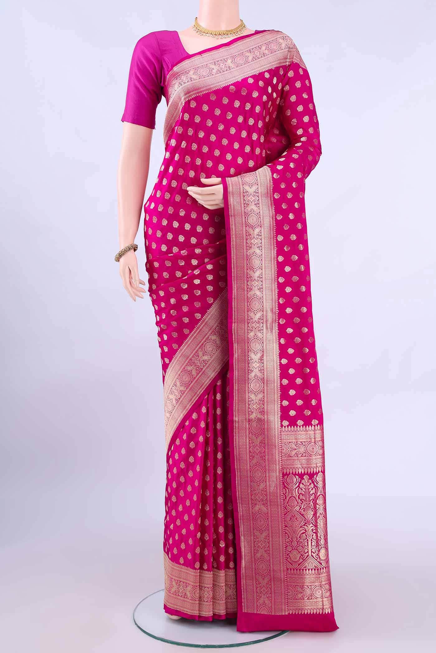 Pink Banarasi Silk Saree