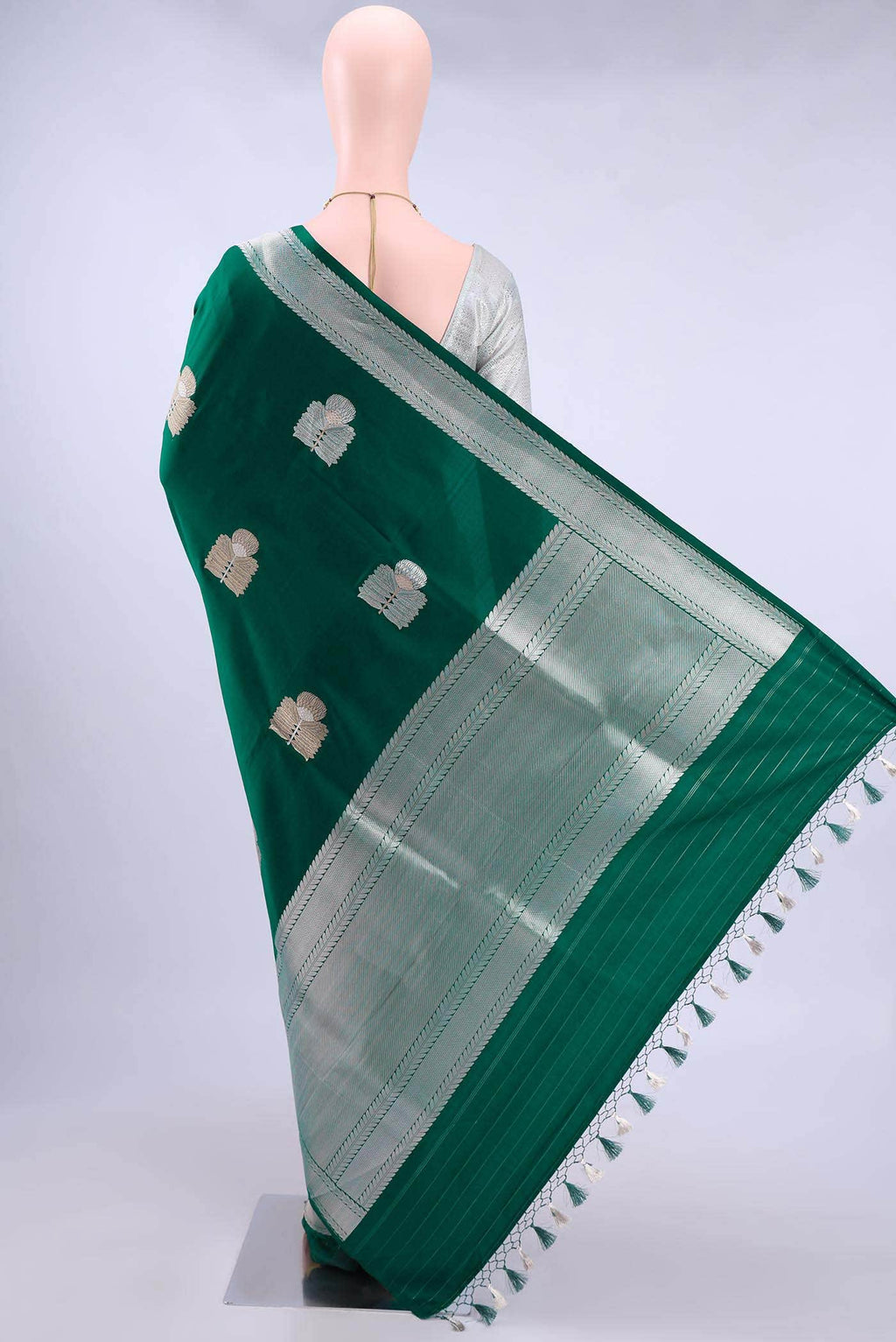 Bottle Green Banarasi Silk Saree
