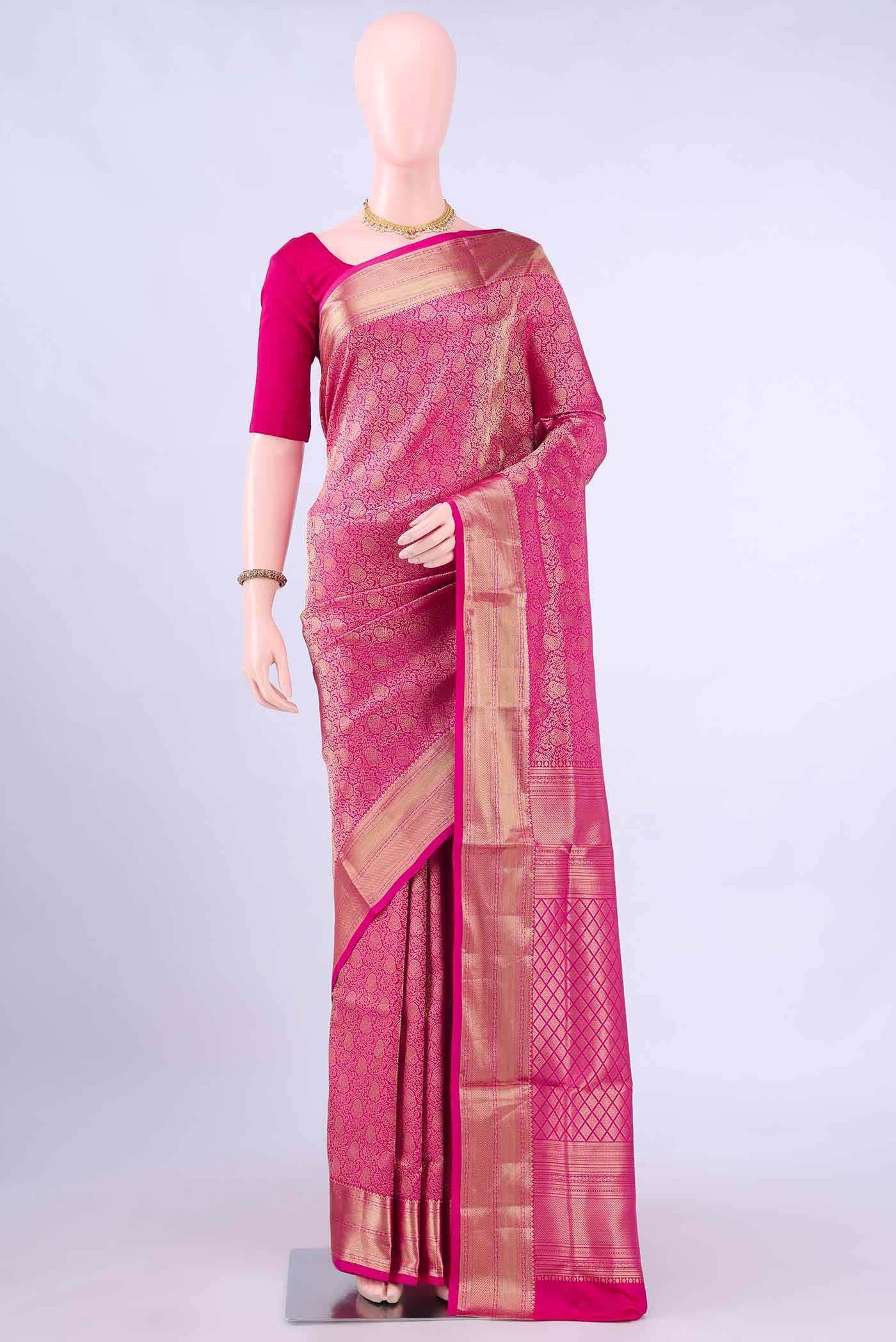 Rani Pink Soft Silk Saree
