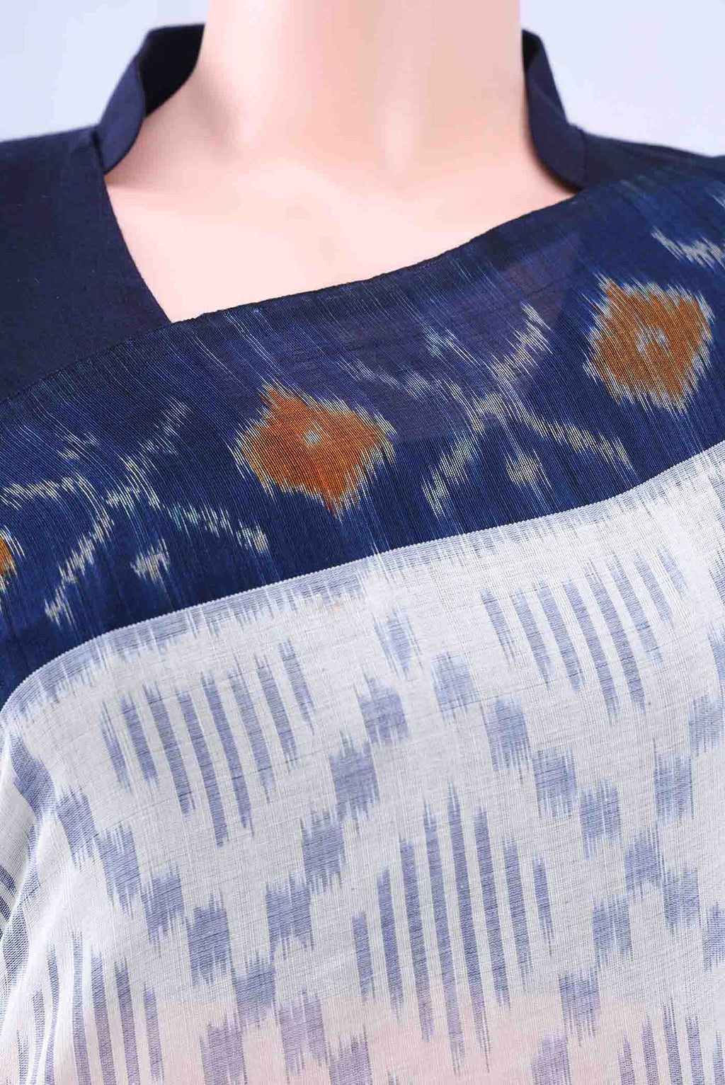 White Pochampally Cotton Saree