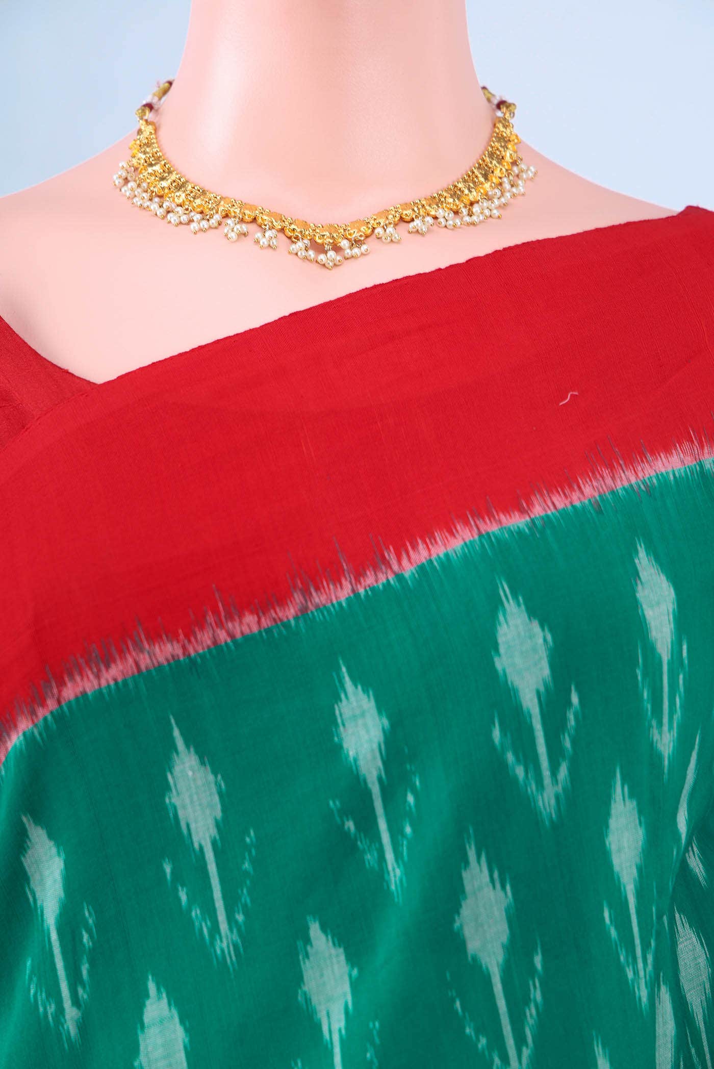 Sea Green Pochampally Cotton Saree