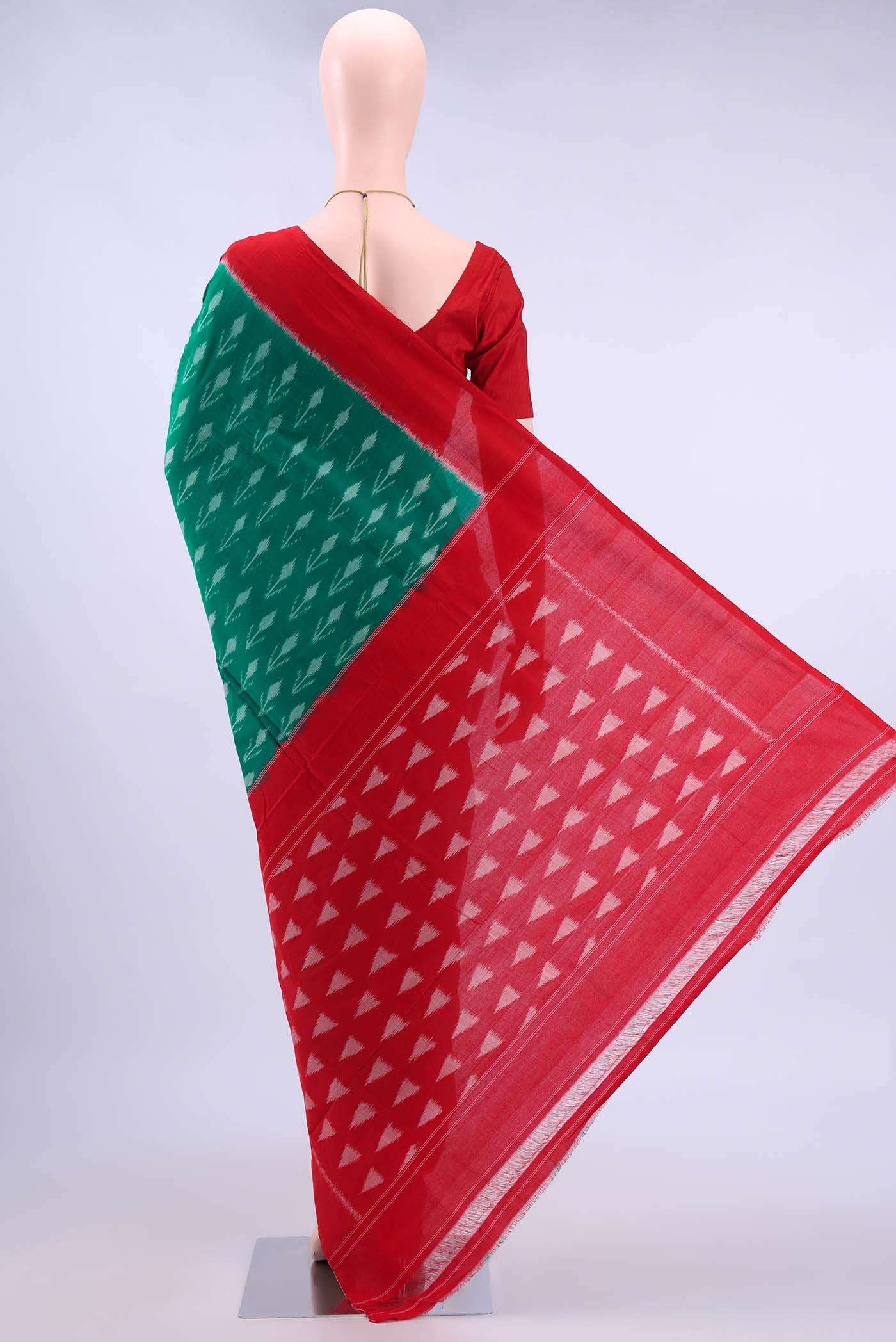 Sea Green Pochampally Cotton Saree