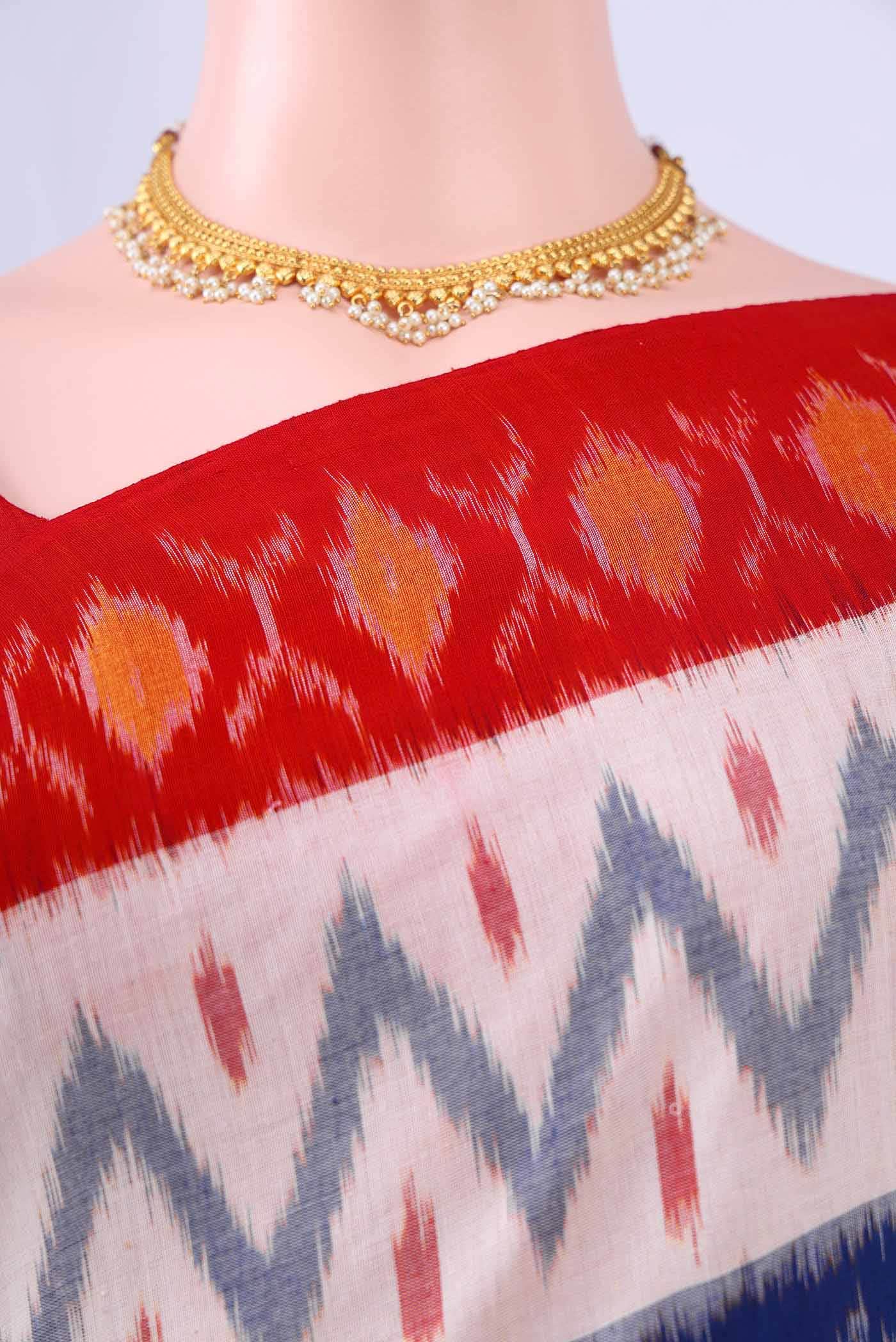 Blue Pochampally Cotton Saree