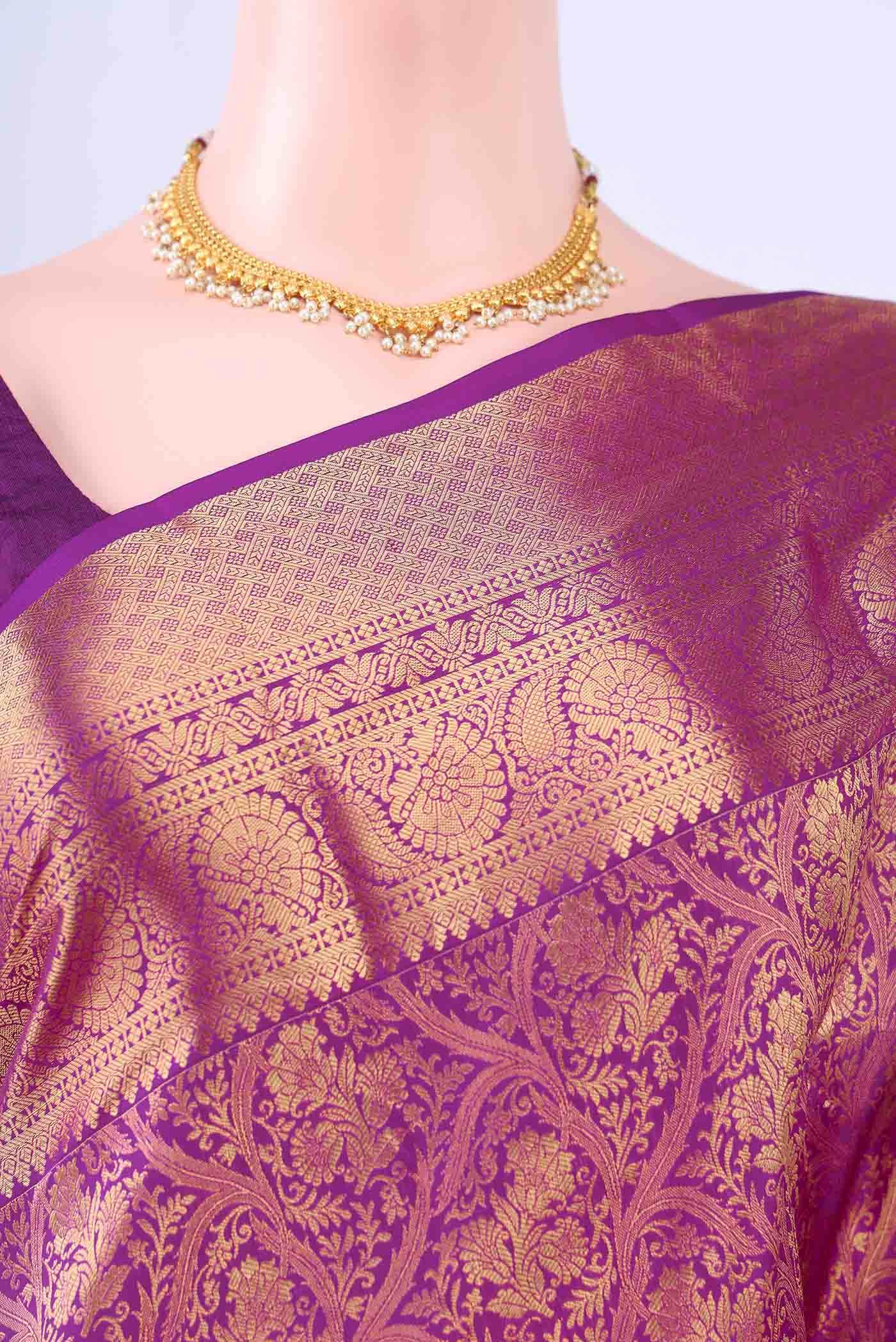 Magenta Bangalore Silk Saree