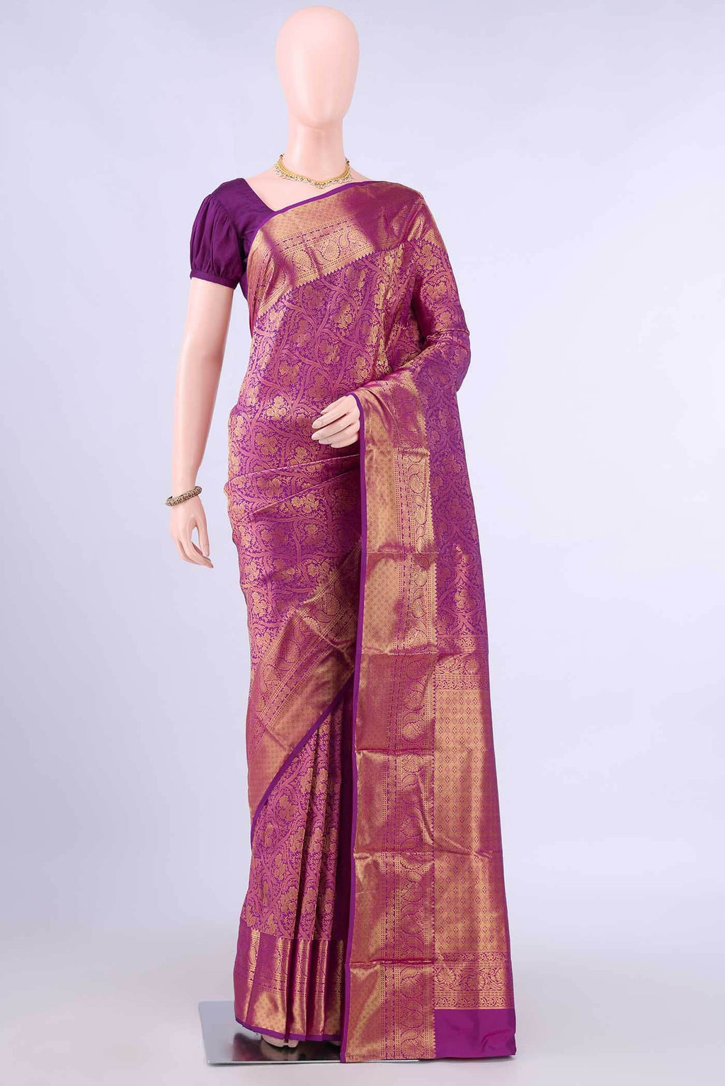 Magenta Bangalore Silk Saree