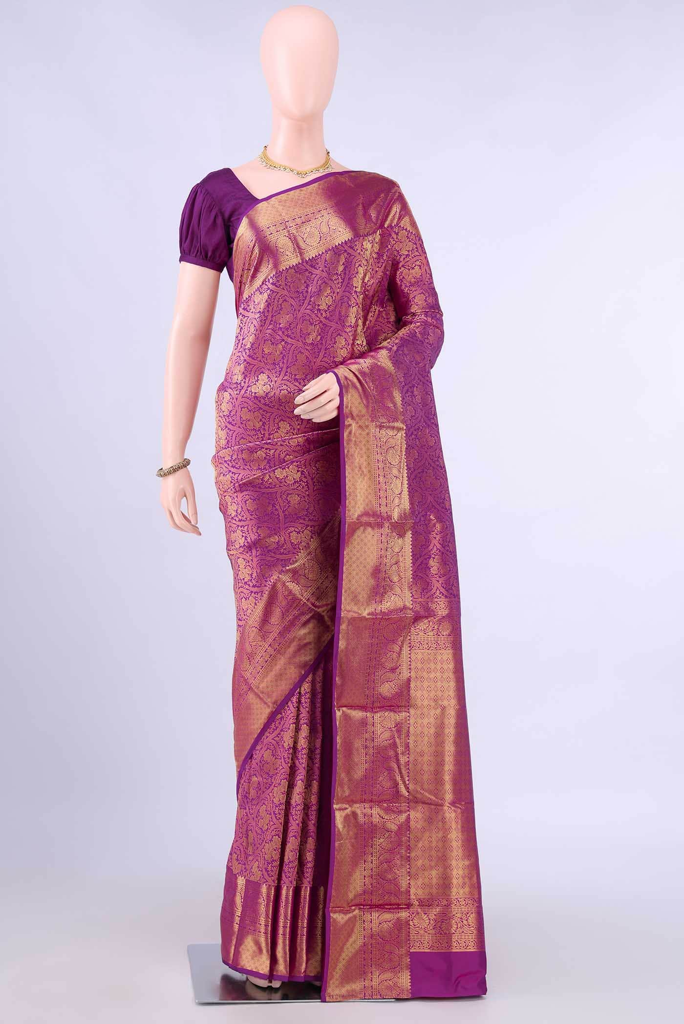 Magenta Bangalore Silk Saree