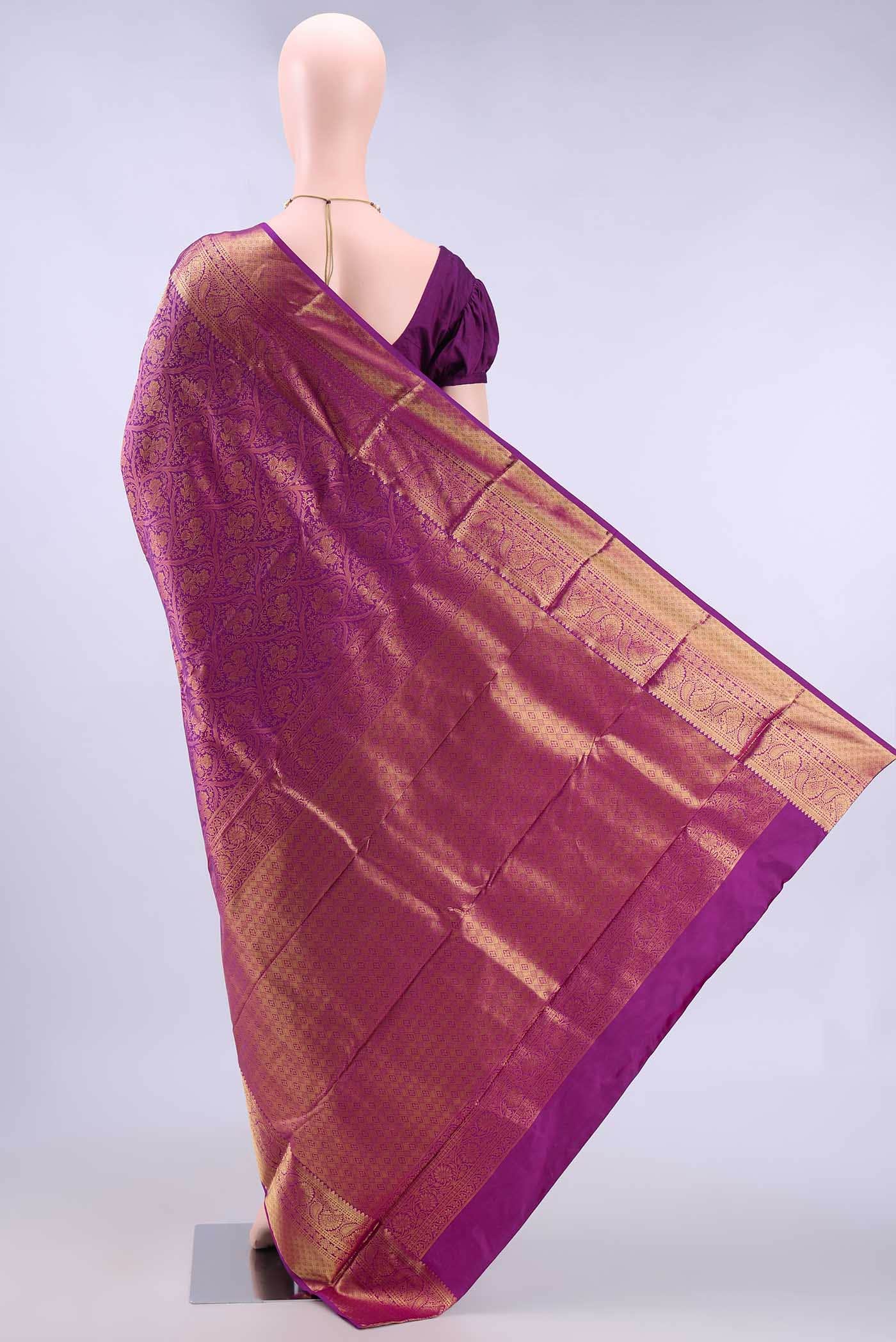 Magenta Bangalore Silk Saree