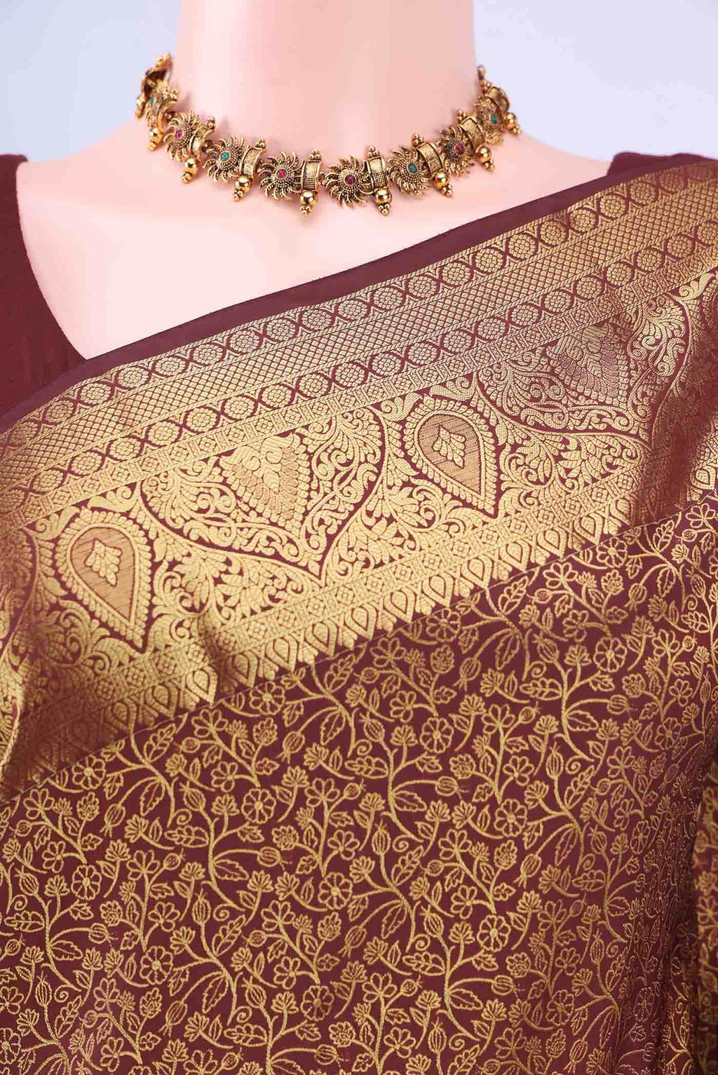 Maroon Bangalore Silk Saree