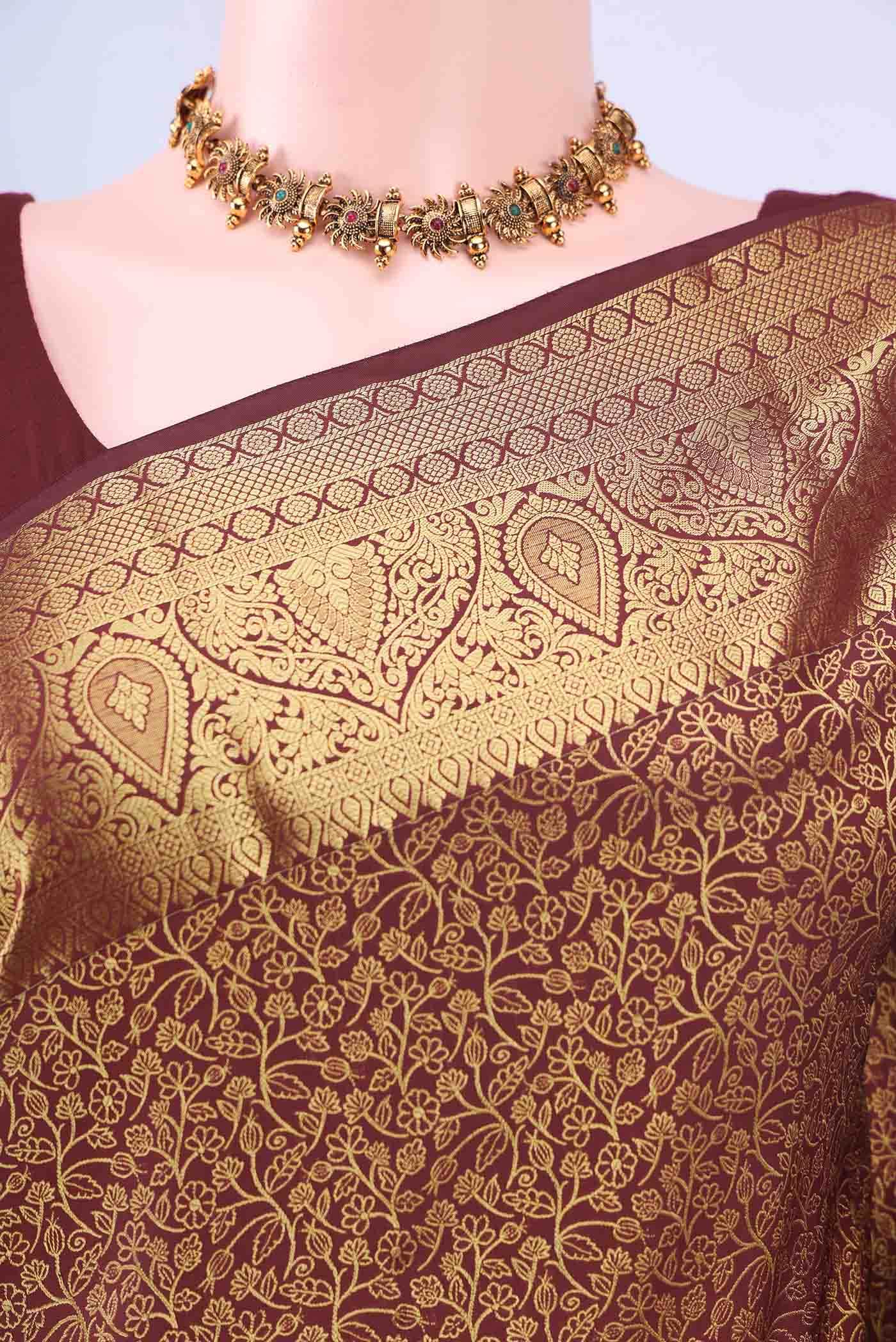 Maroon Bangalore Silk Saree