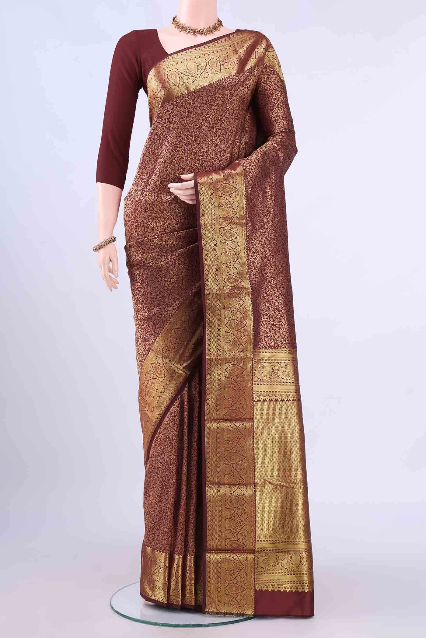 Maroon Bangalore Silk Saree