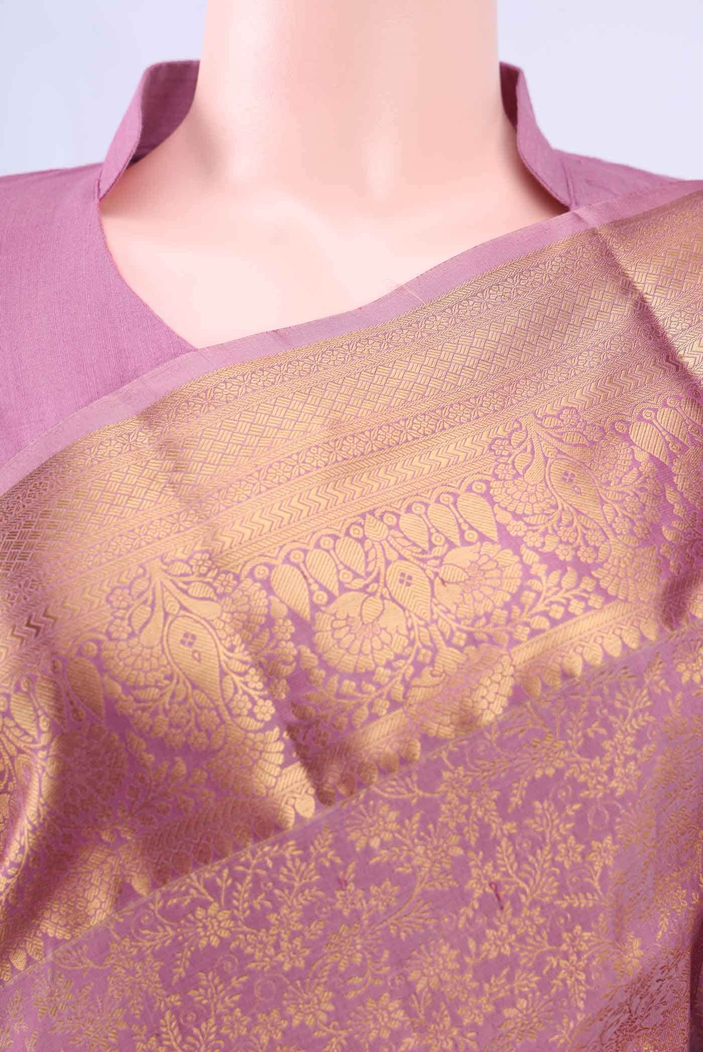 Rose Gold Bangalore Silk Saree
