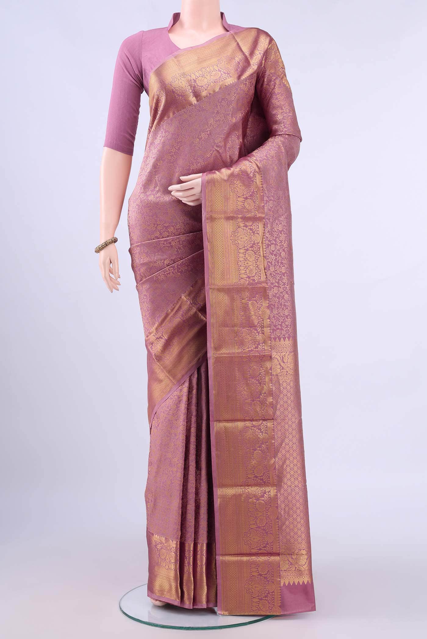 Rose Gold Bangalore Silk Saree