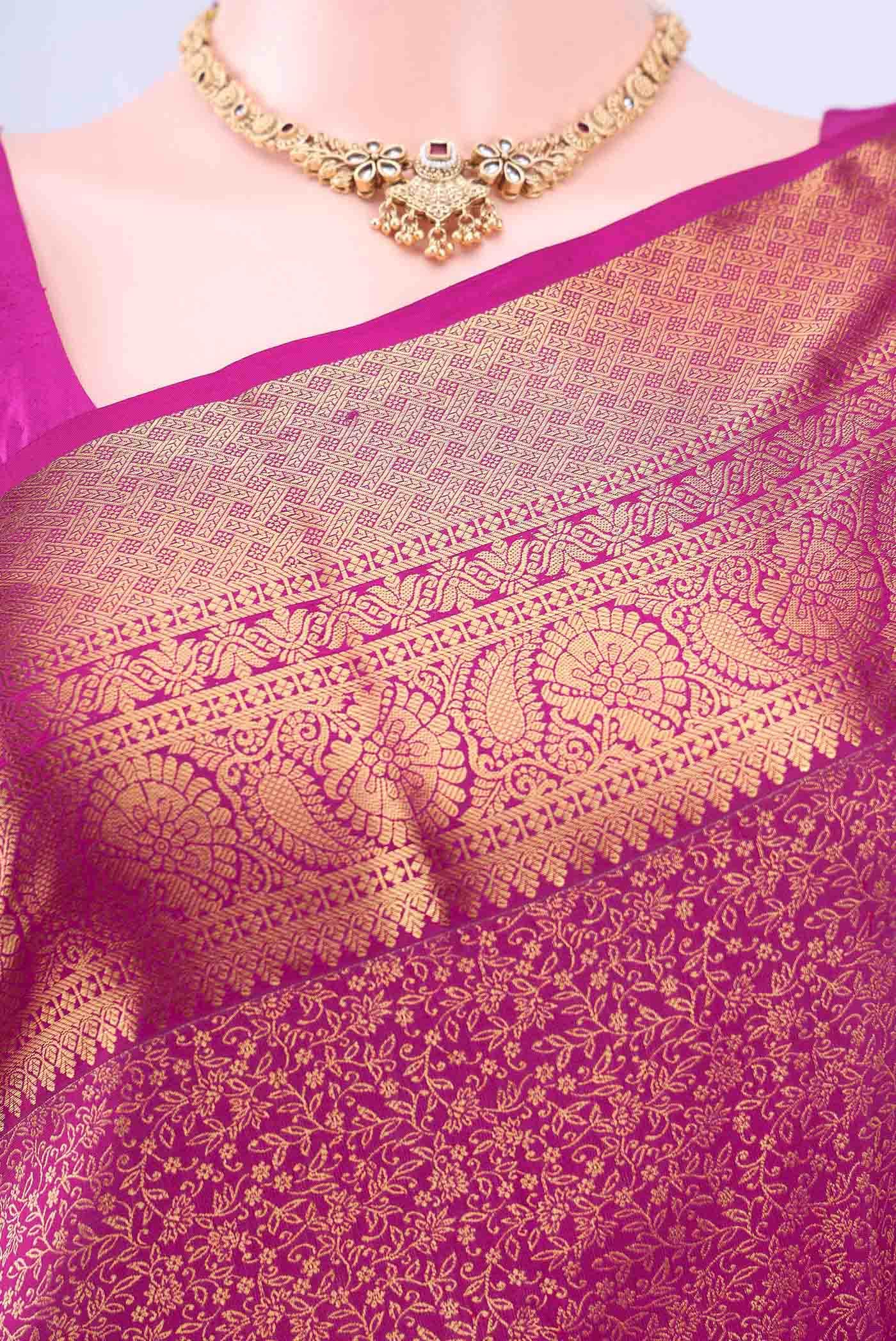 Rani Pink Bangalore Silk Saree