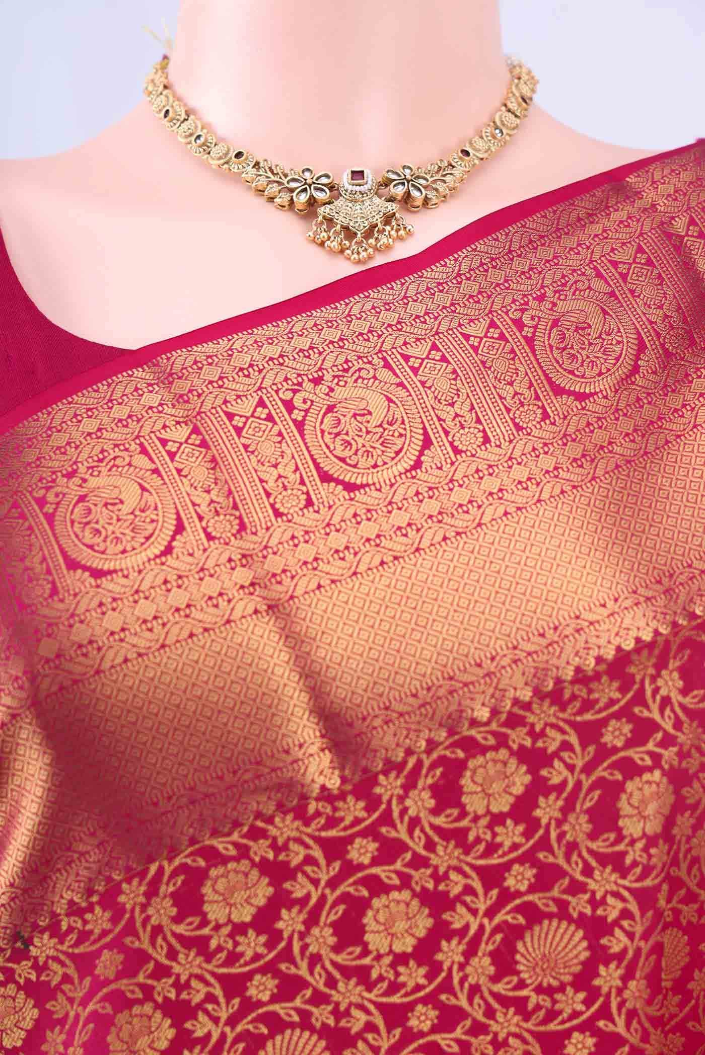 Imperial Red Bangalore Silk Saree