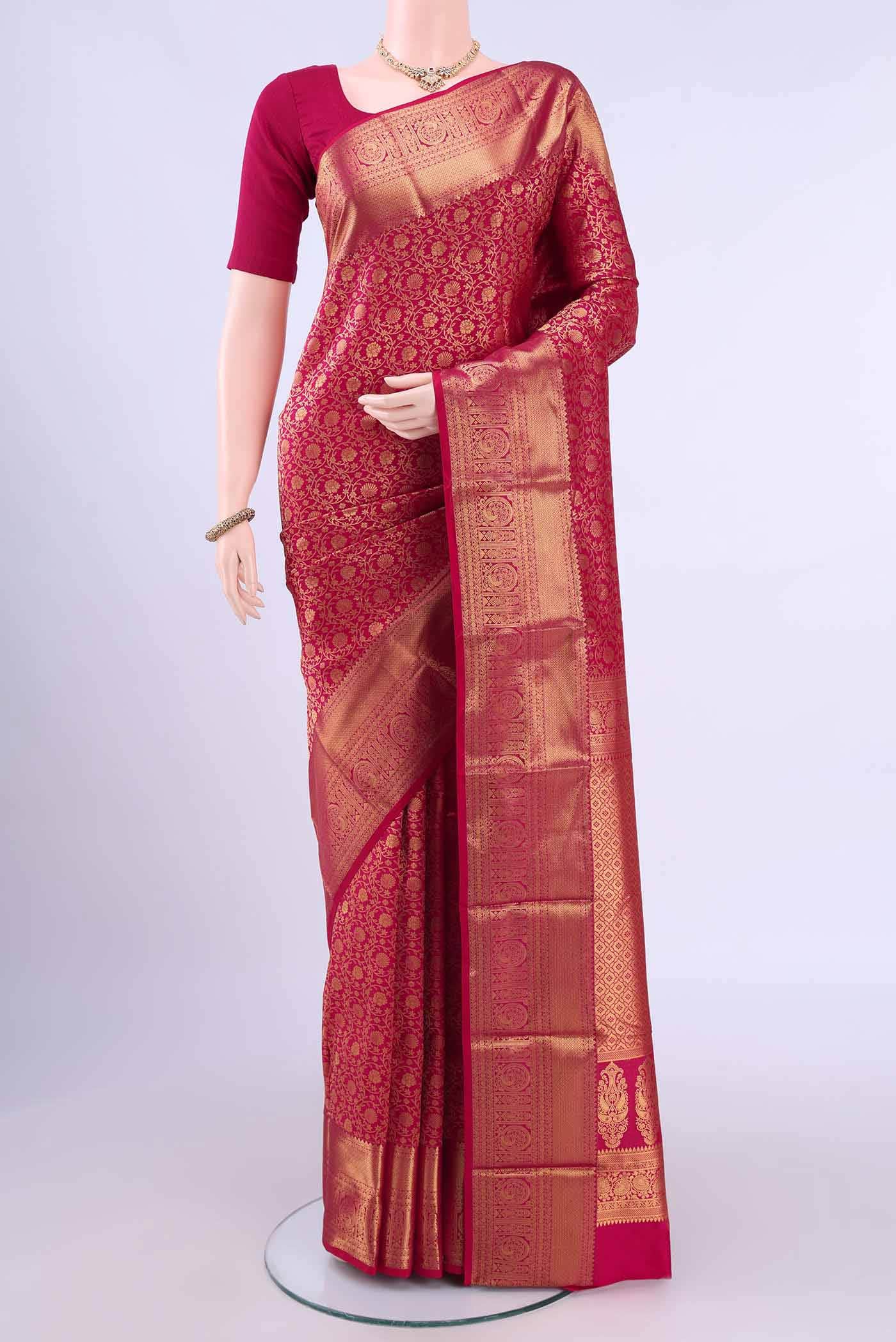 Imperial Red Bangalore Silk Saree