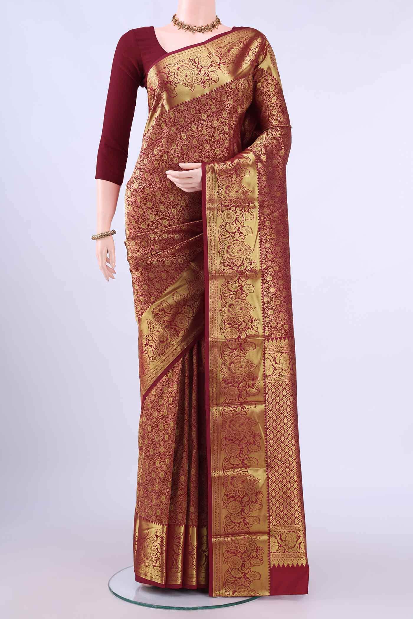Red Bangalore Silk Saree