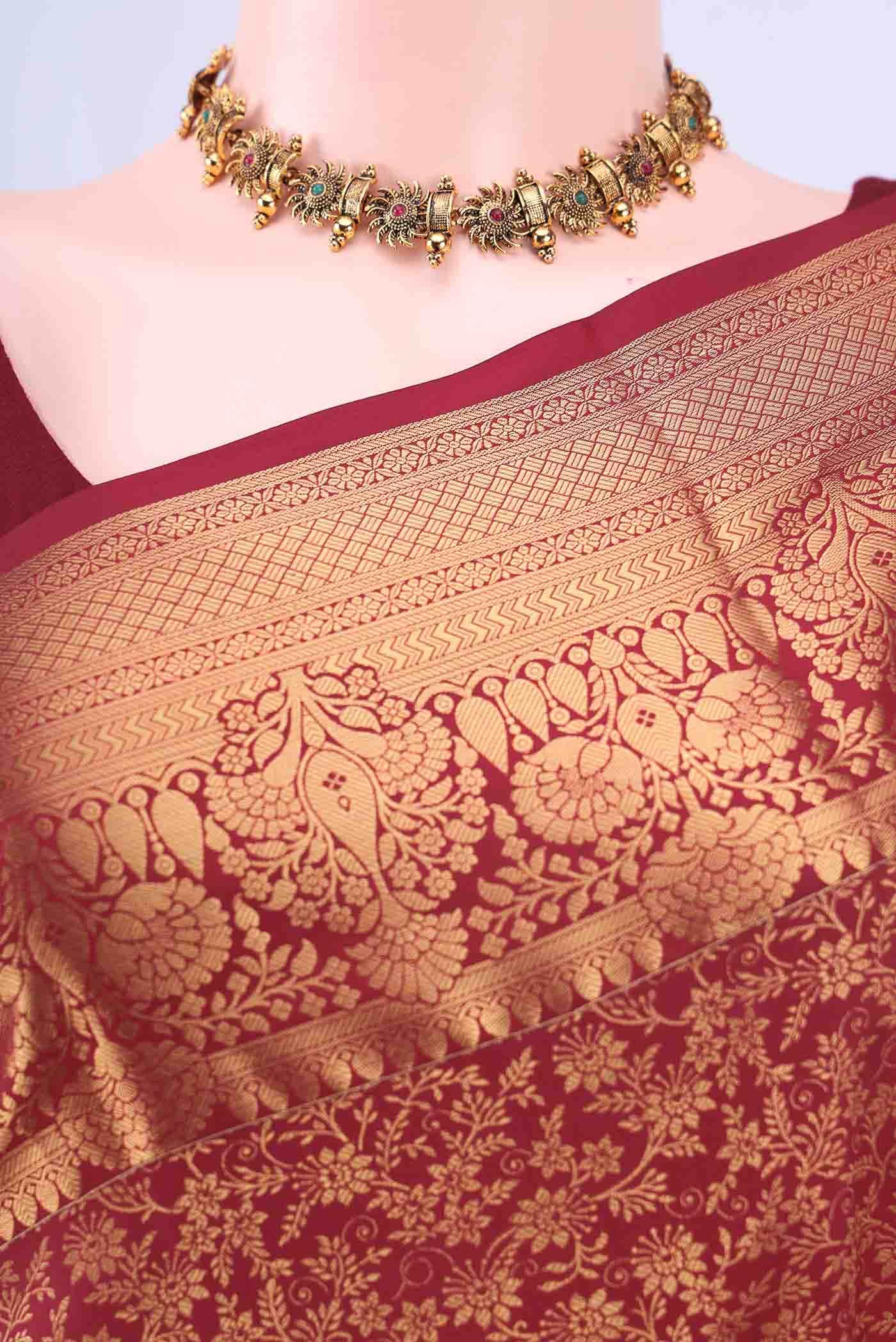 Red Bangalore Silk Saree