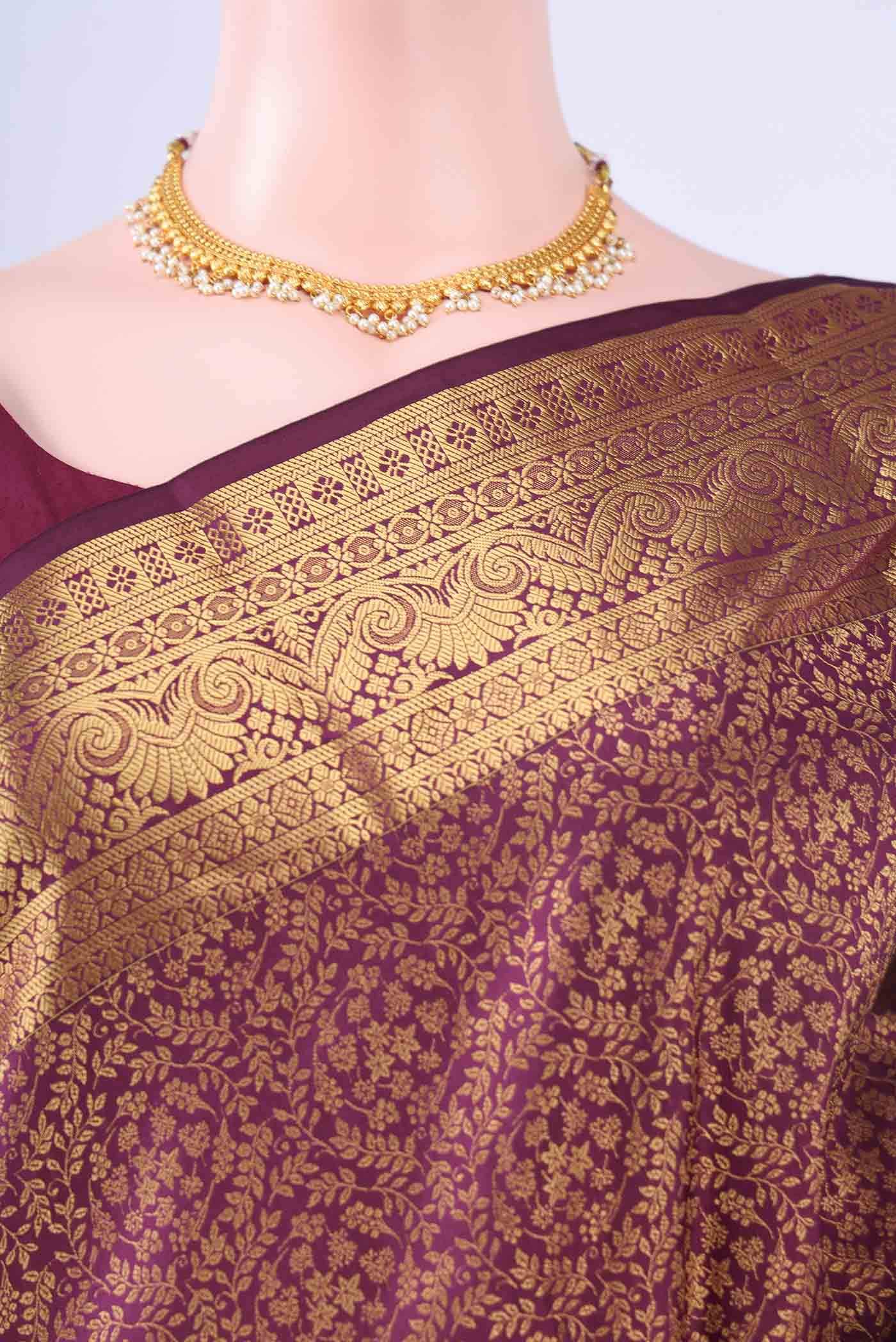 Maroon Bangalore Silk Saree
