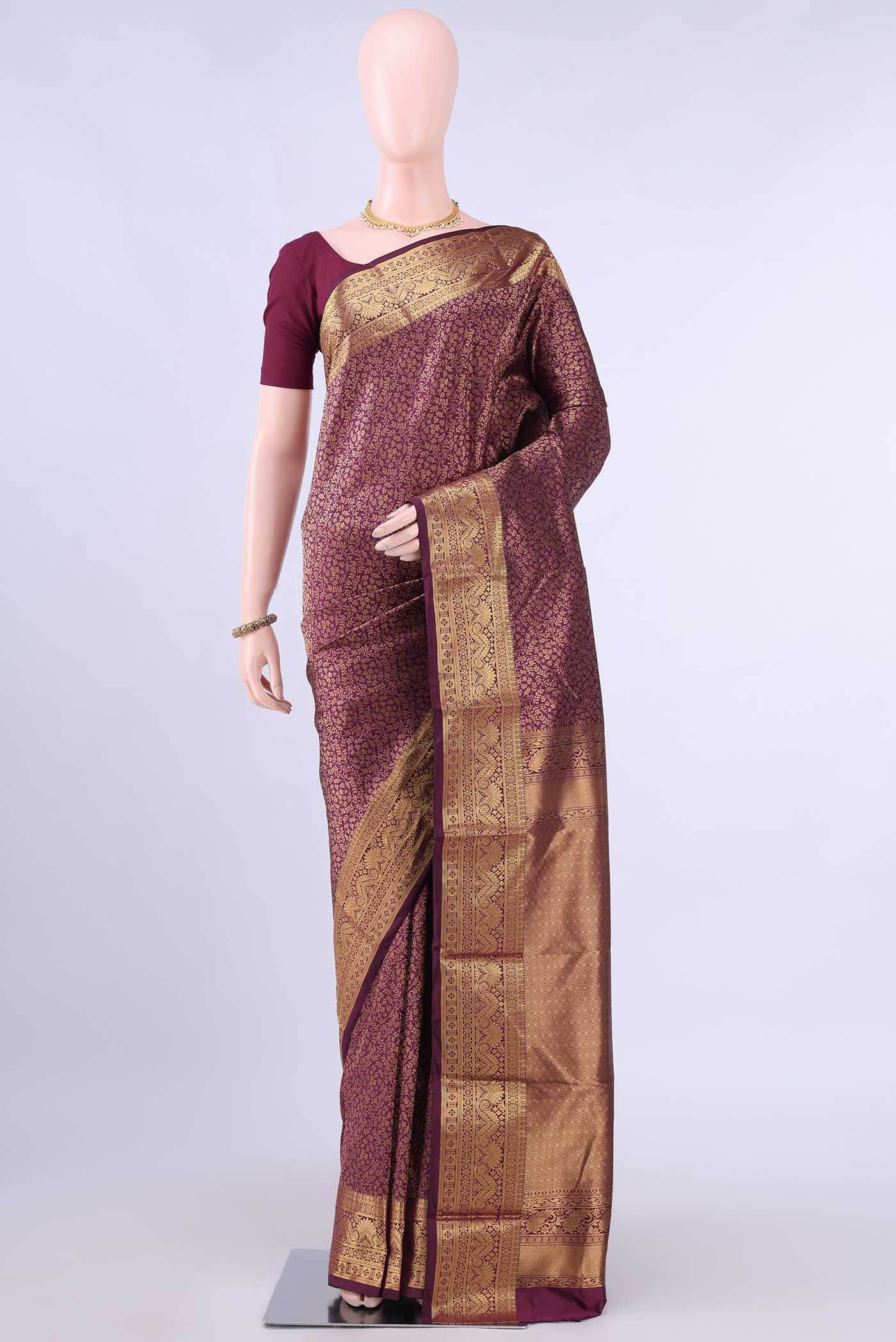 Maroon Bangalore Silk Saree