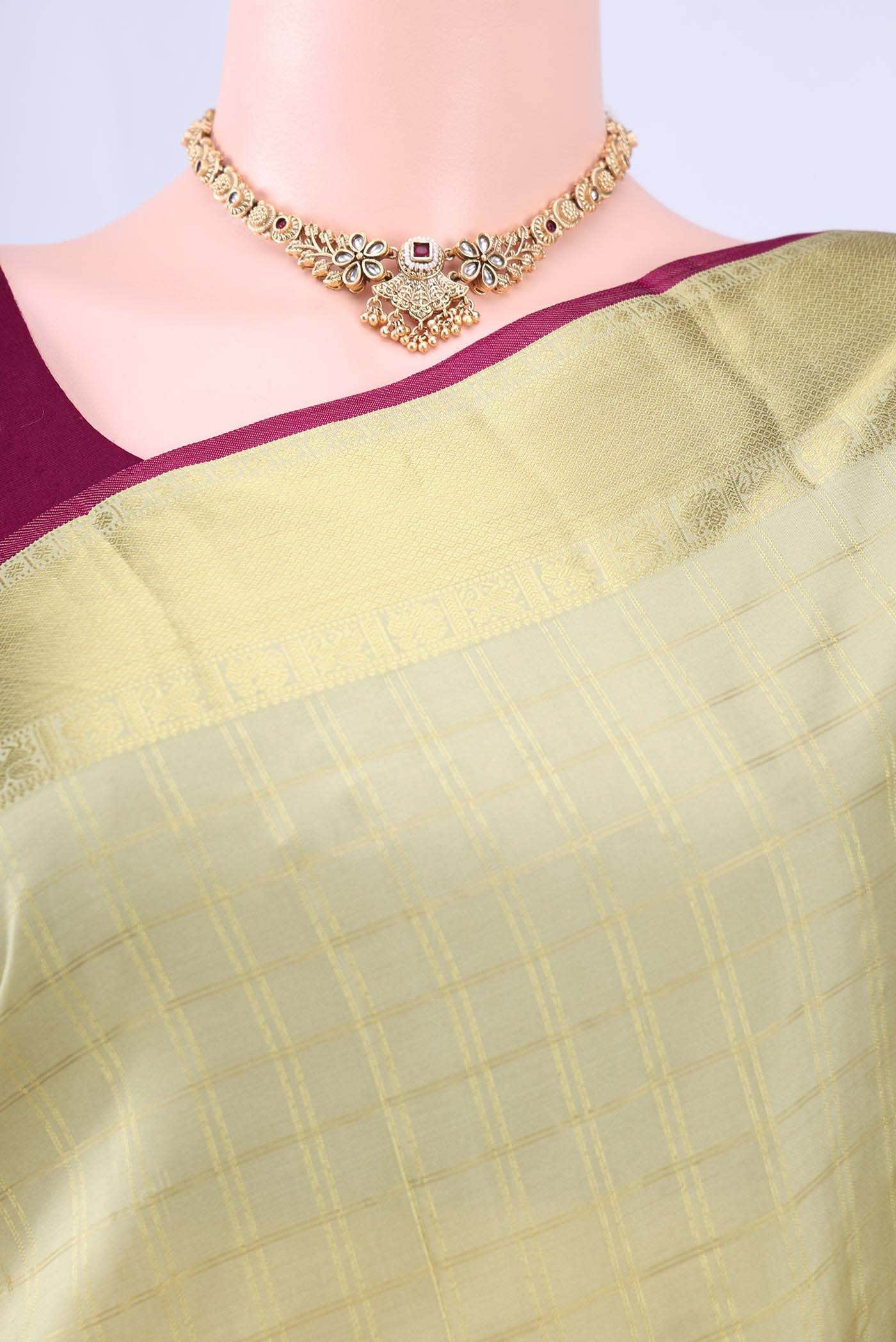 Dark Beige Nangavalli Silk [ Salem ] Saree