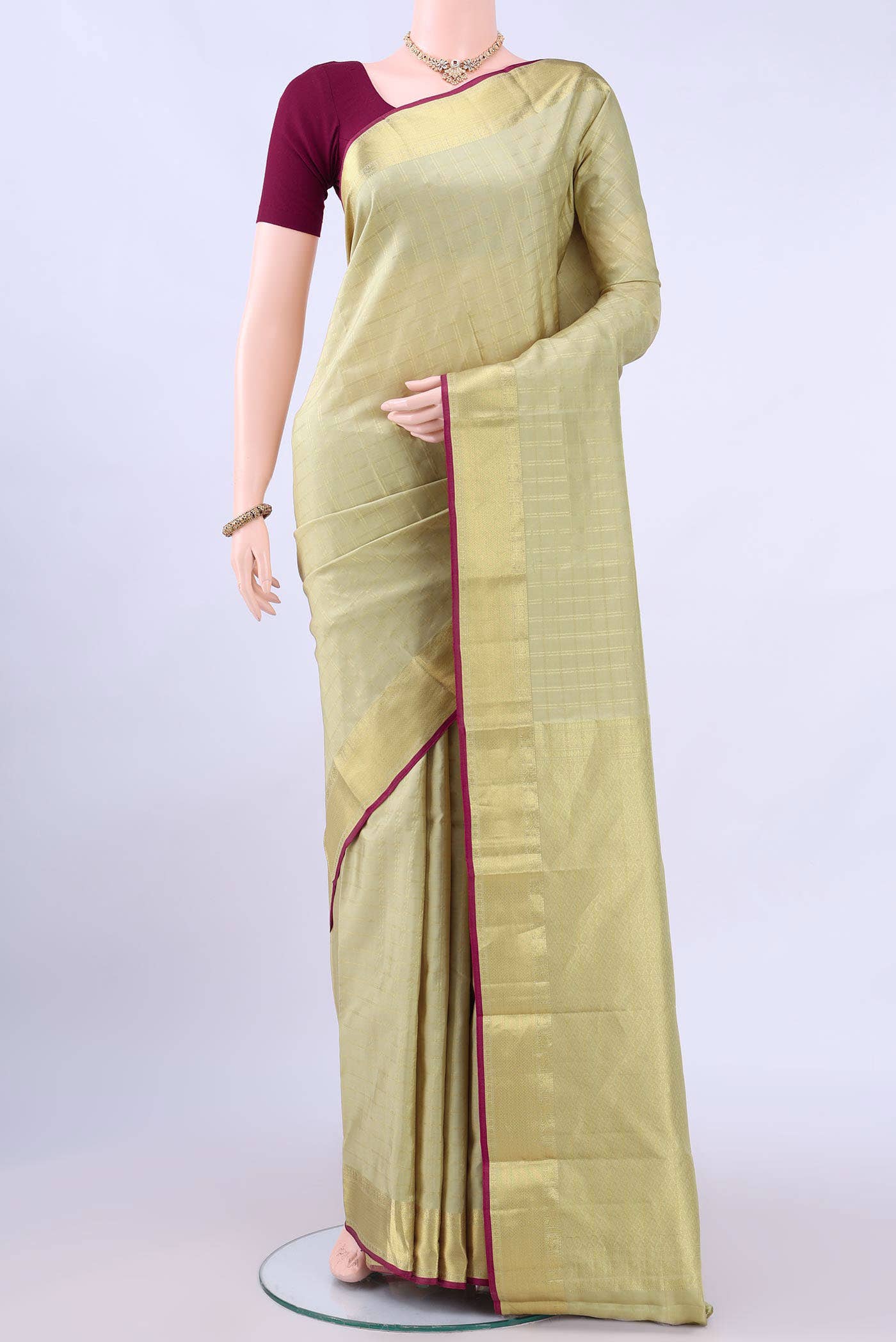 Dark Beige Nangavalli Silk [ Salem ] Saree