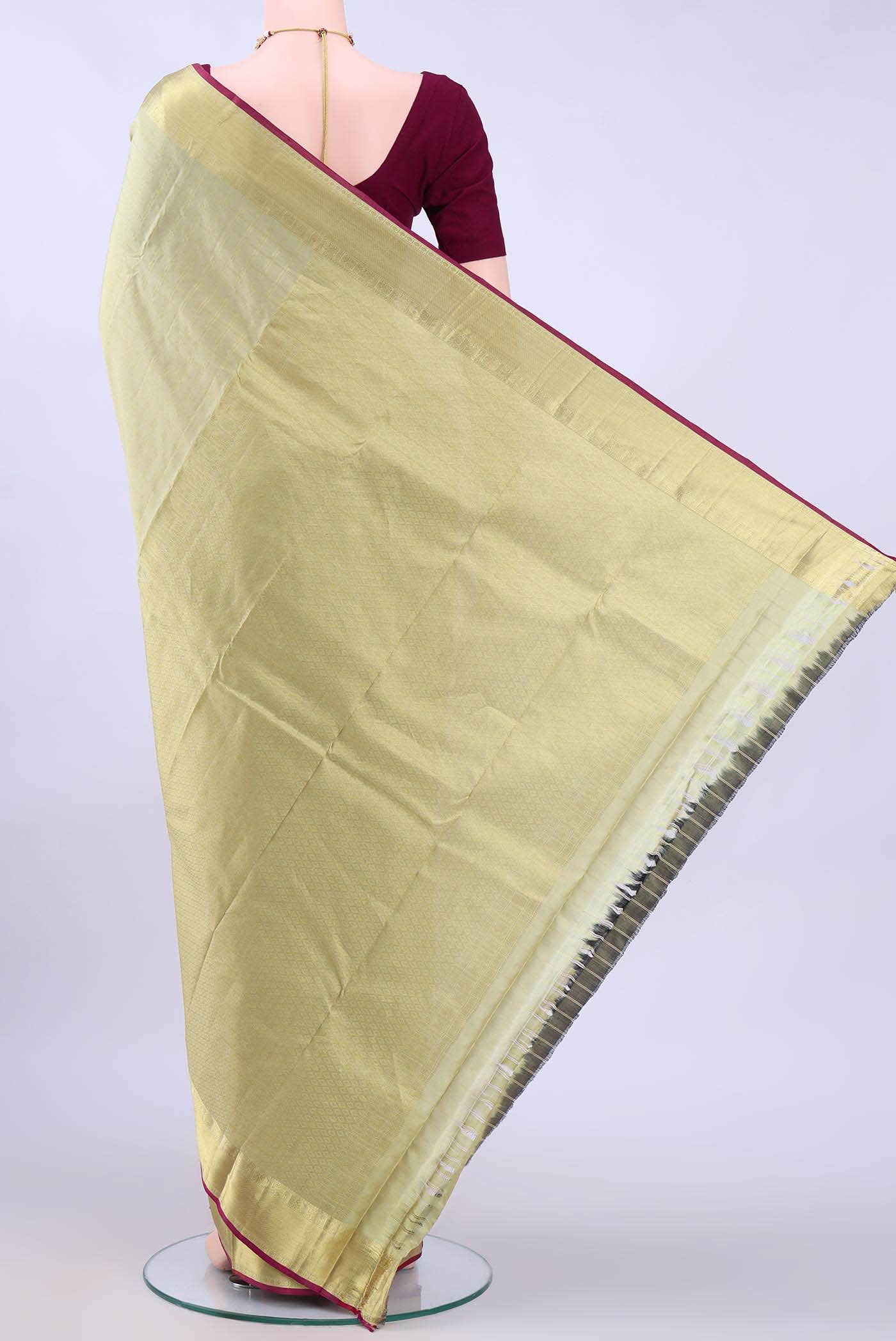 Dark Beige Nangavalli Silk [ Salem ] Saree