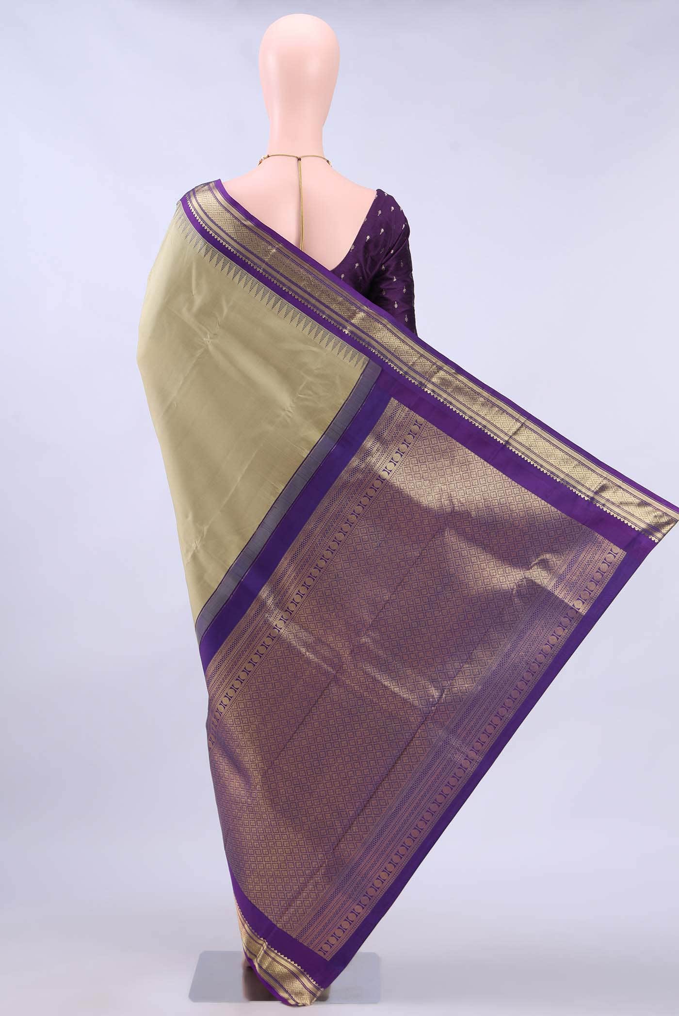 Dark Beige Nangavalli Silk [ Salem ] Saree
