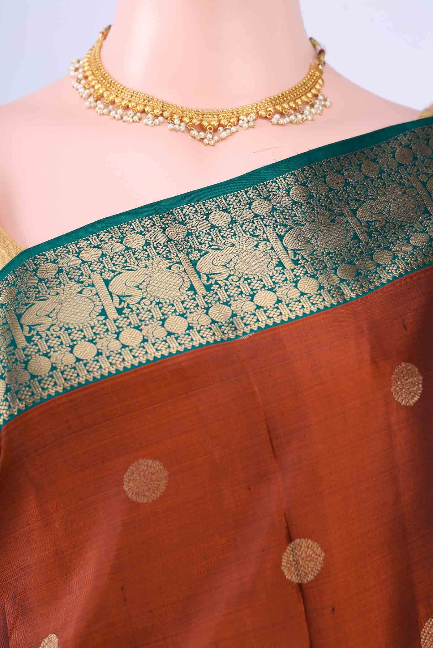 Rust Nangavalli Silk [ Salem ] Saree