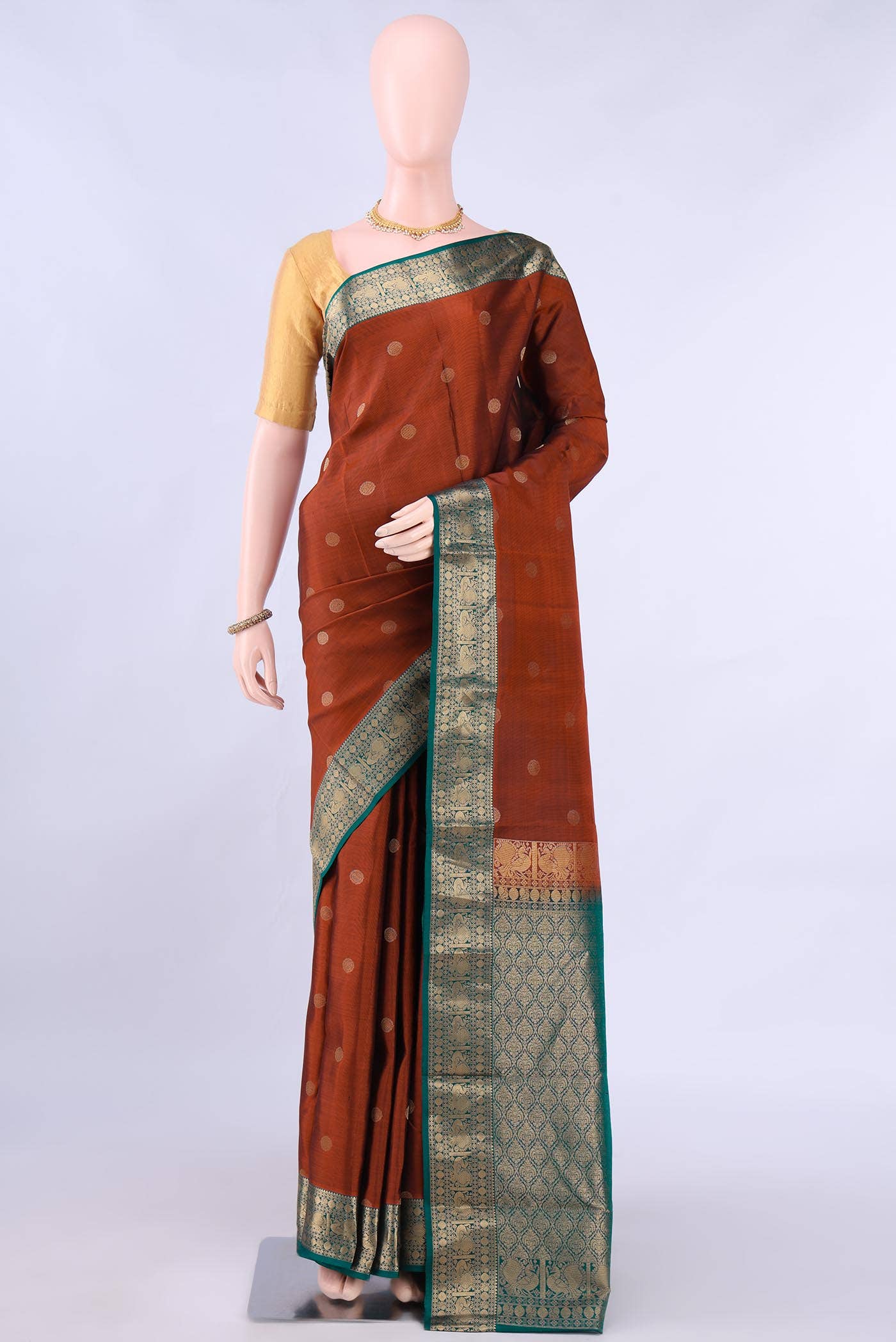 Rust Nangavalli Silk [ Salem ] Saree