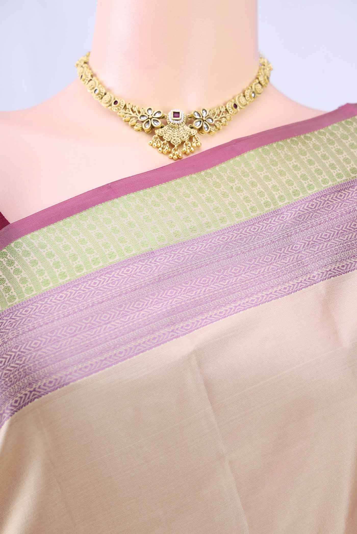 Peach Nangavalli Silk [ Salem ] Saree