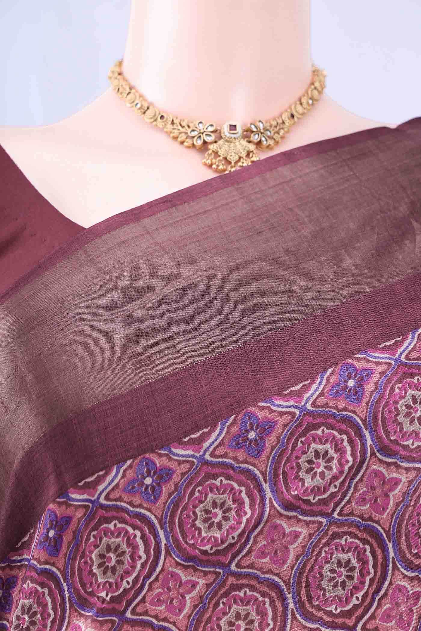 Rani Pink Tussar Silk Saree