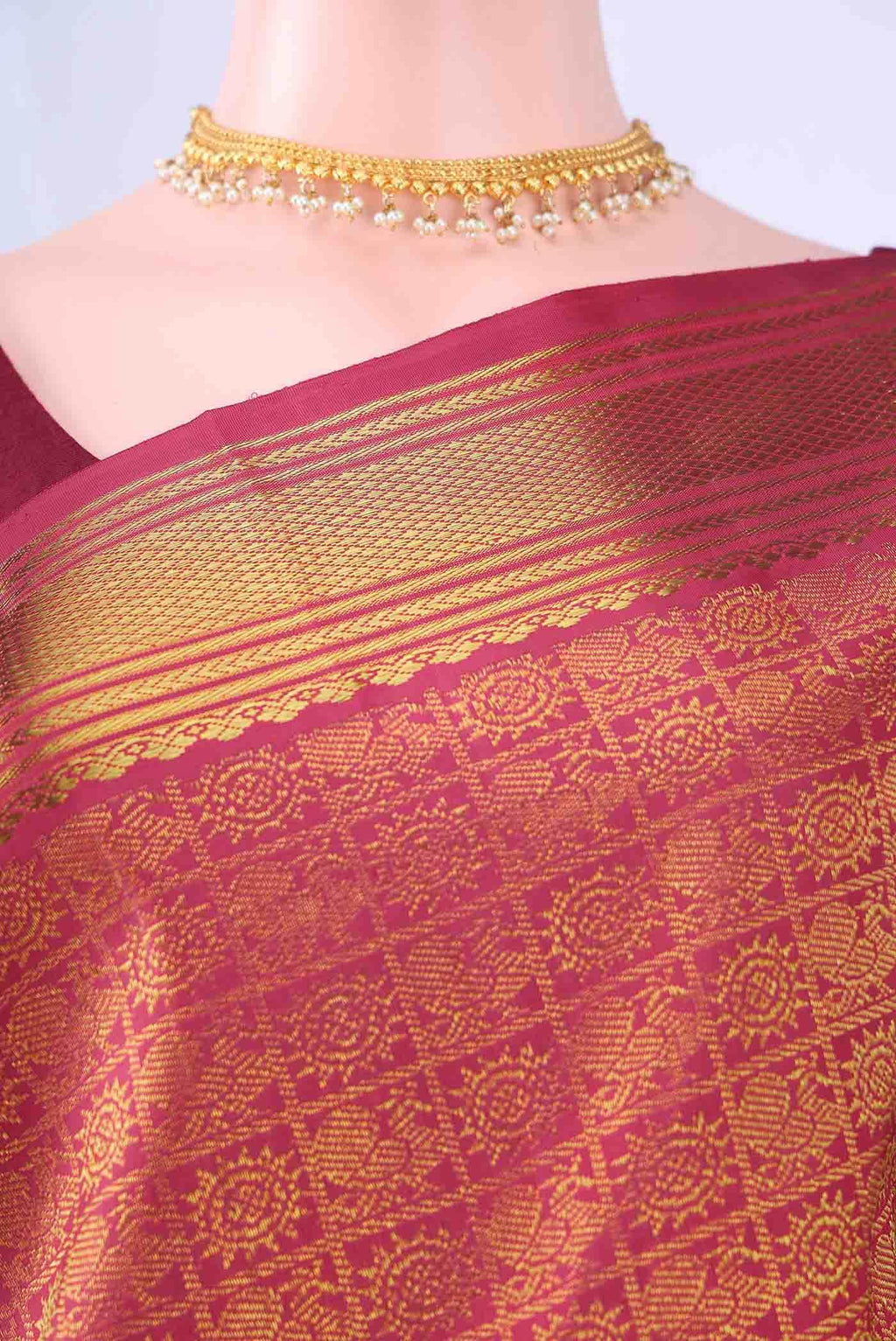 Pure Silk Pure Zari Maroon Kanchipuram Saree