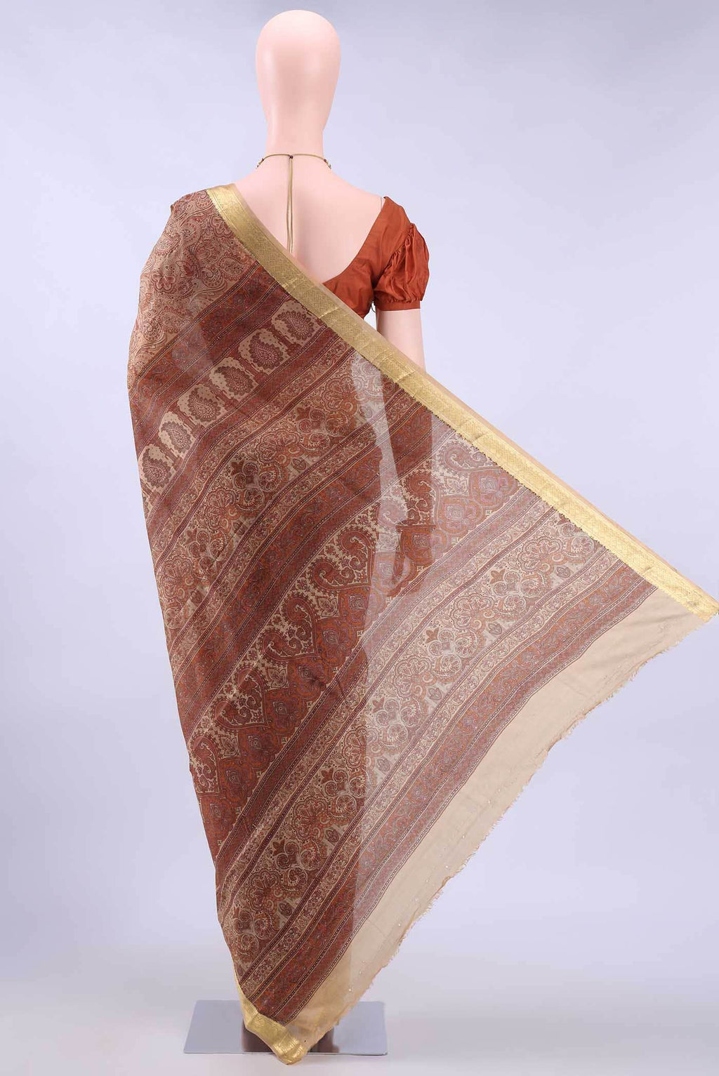 Coral Printed Silk Saree