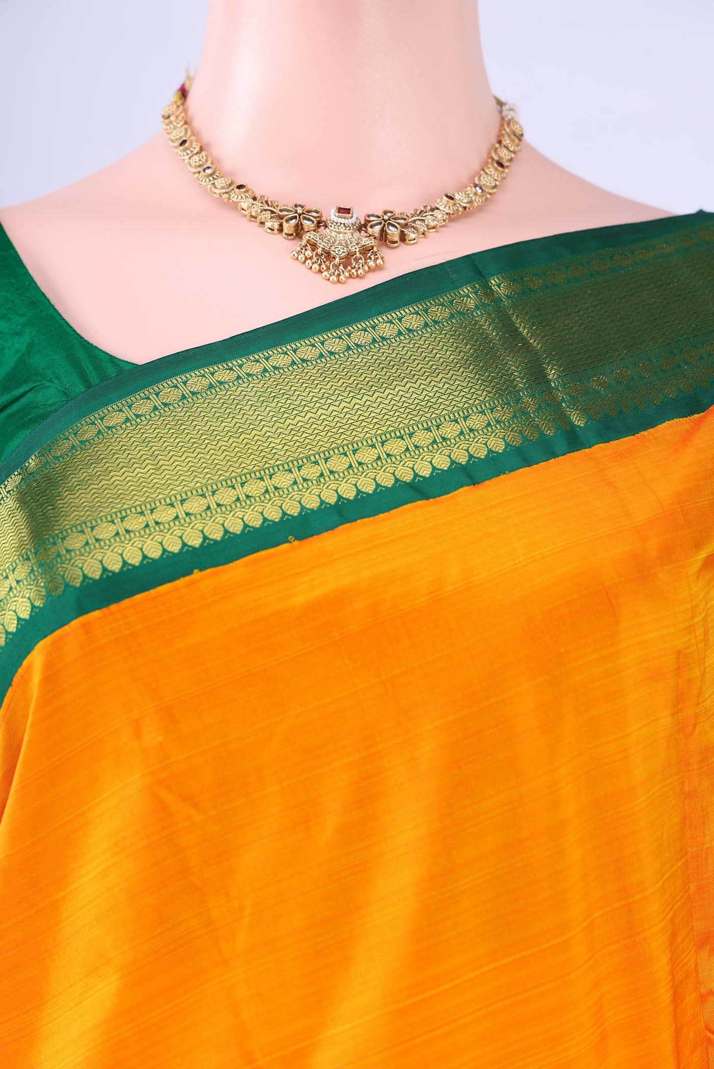 Pure Silk Pure Zari Green Kanchipuram Saree