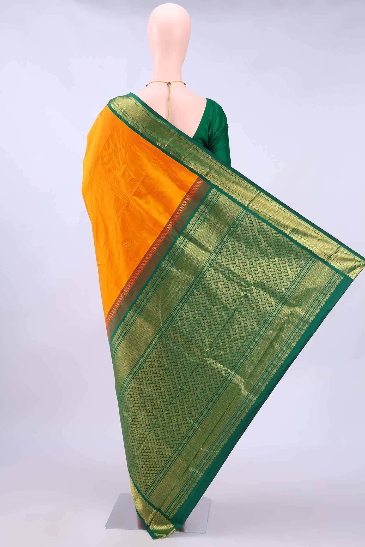 Pure Silk Pure Zari Green Kanchipuram Saree