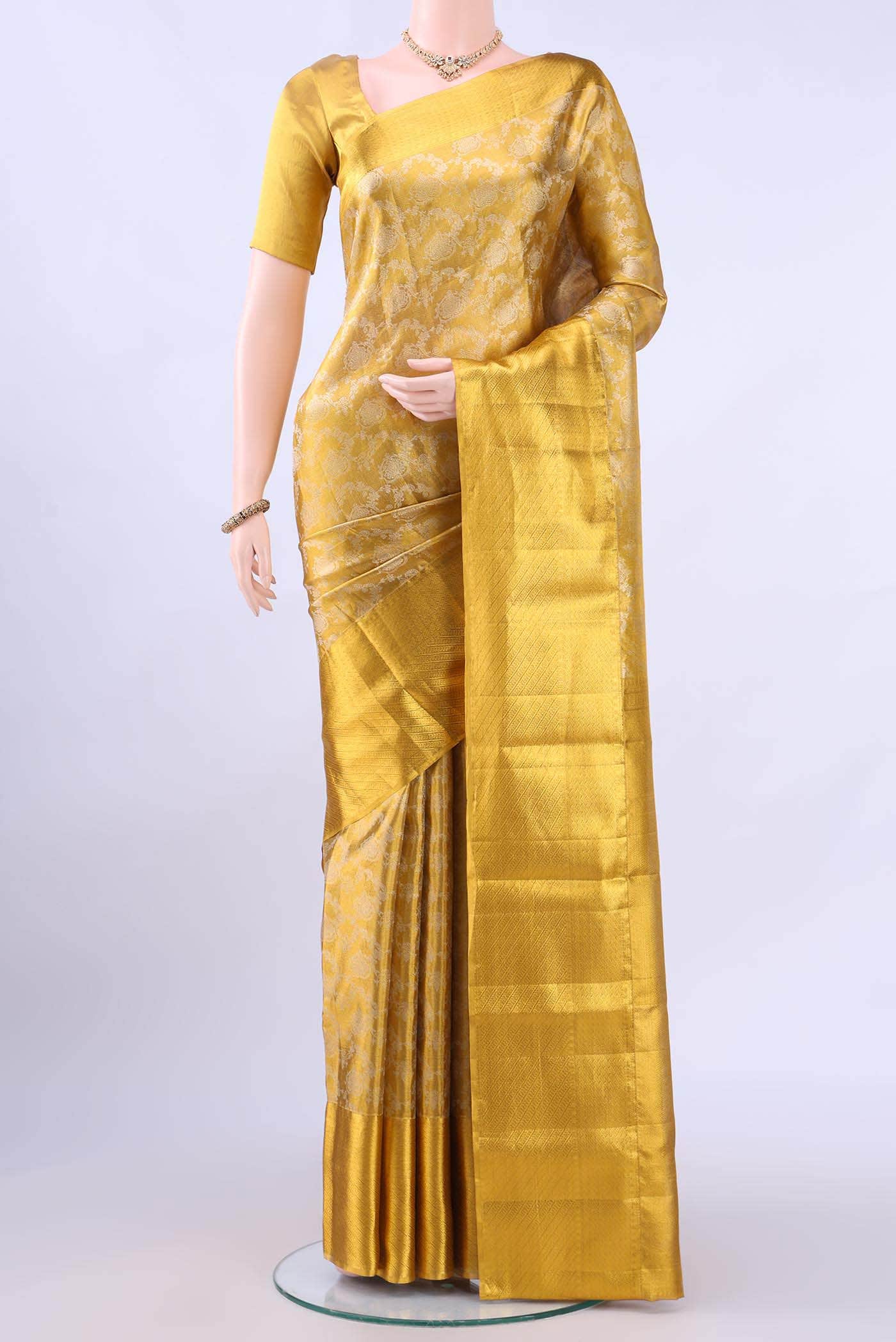 Gold Kanchipuram Silk Saree